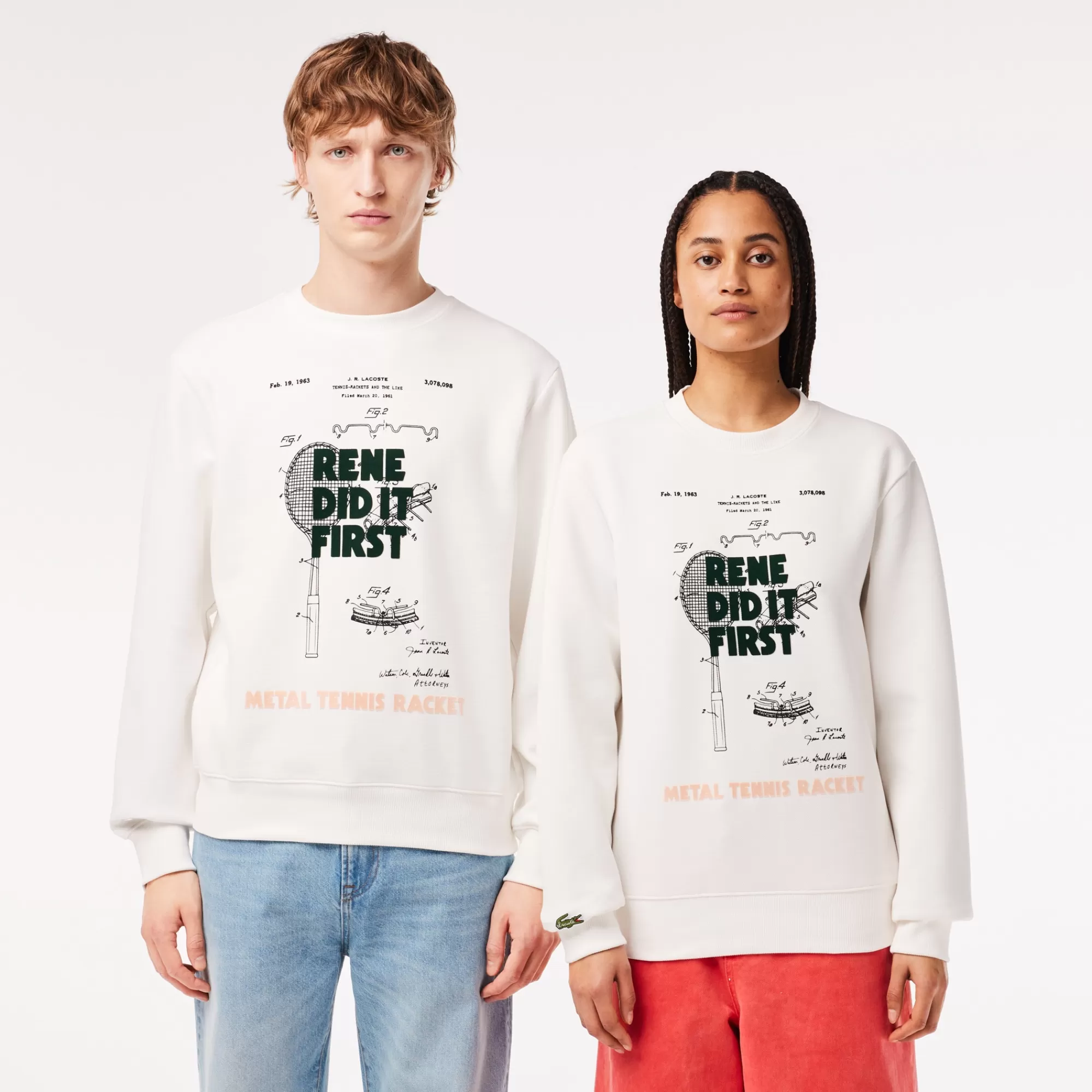 MULHER LACOSTE Sweatshirts | Sweatshirt^Sweatshirt em Piqué com Padrão Relaxed Fit