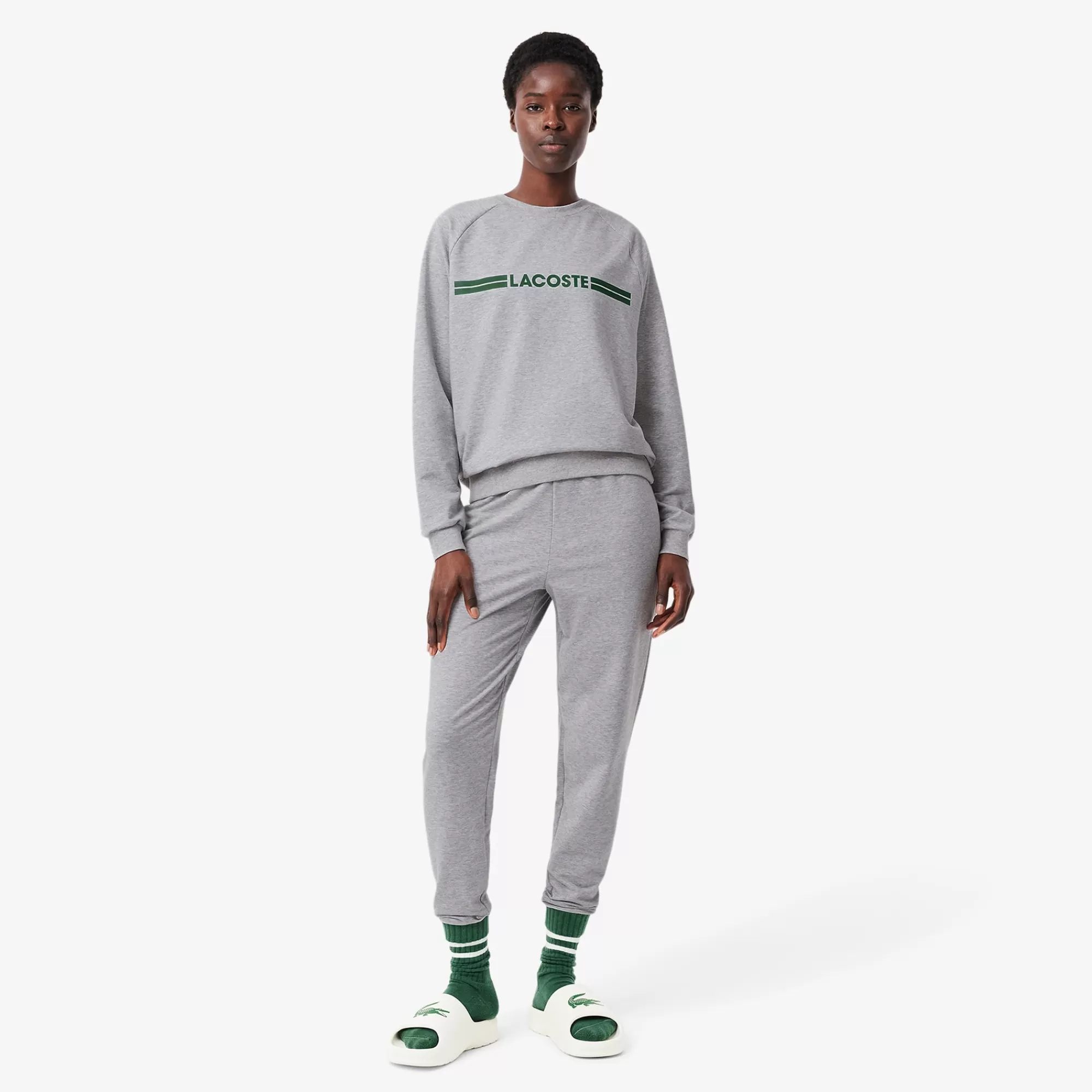 MULHER LACOSTE Roupa Interior E Roupa De Casa | Roupa Interior^Sweatshirt Loungewear de Felpa com Logo