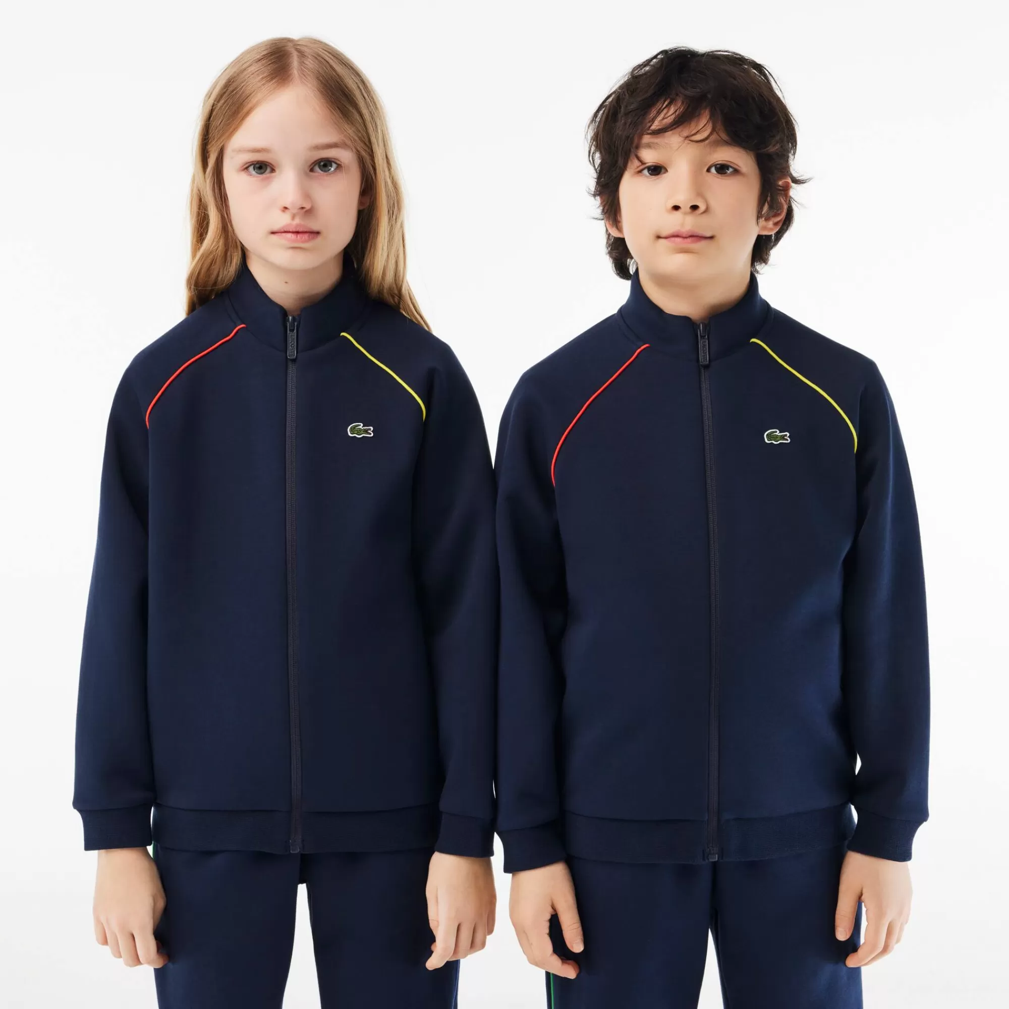 Crianças LACOSTE Moda Menina | Moda Menino^Sweatshirt Paris com Detalhes em Contraste e Fecho