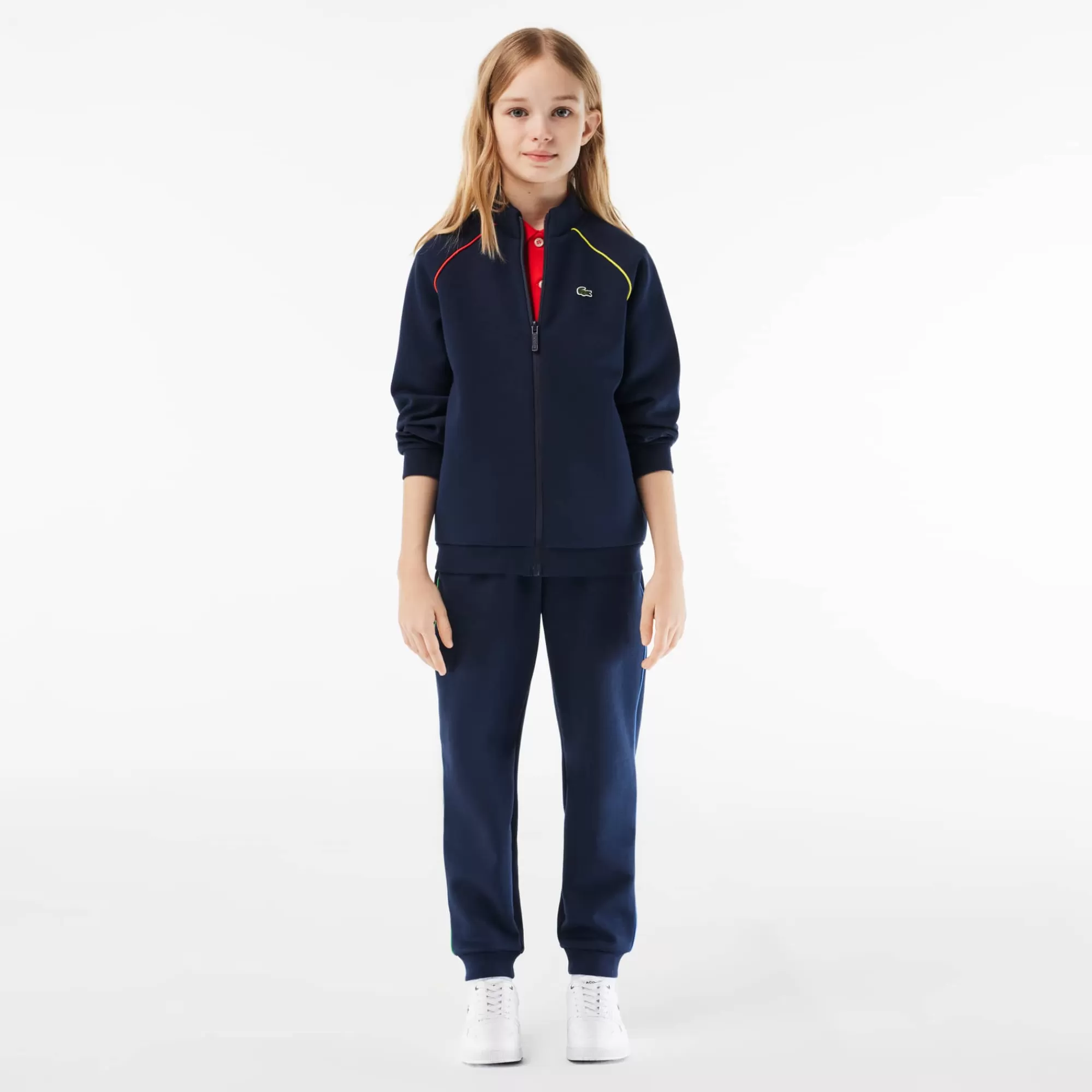 Crianças LACOSTE Moda Menina | Moda Menino^Sweatshirt Paris com Detalhes em Contraste e Fecho