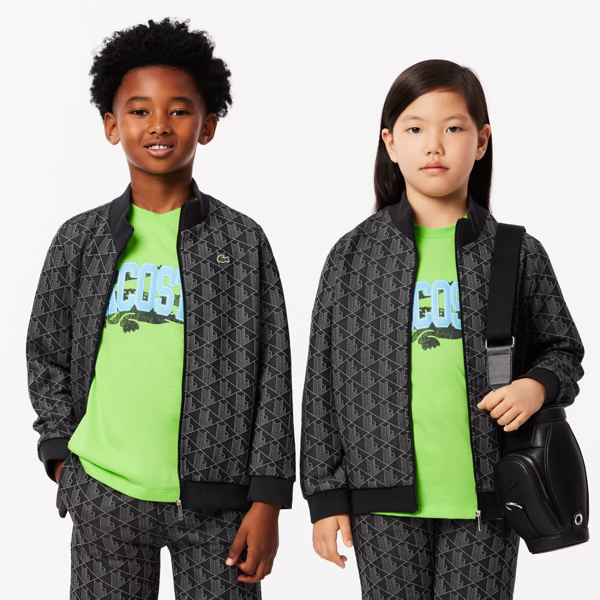 Crianças LACOSTE Moda Menina | Moda Menino^Sweatshirt Paris de Gola Alta com Fecho e com Monograma