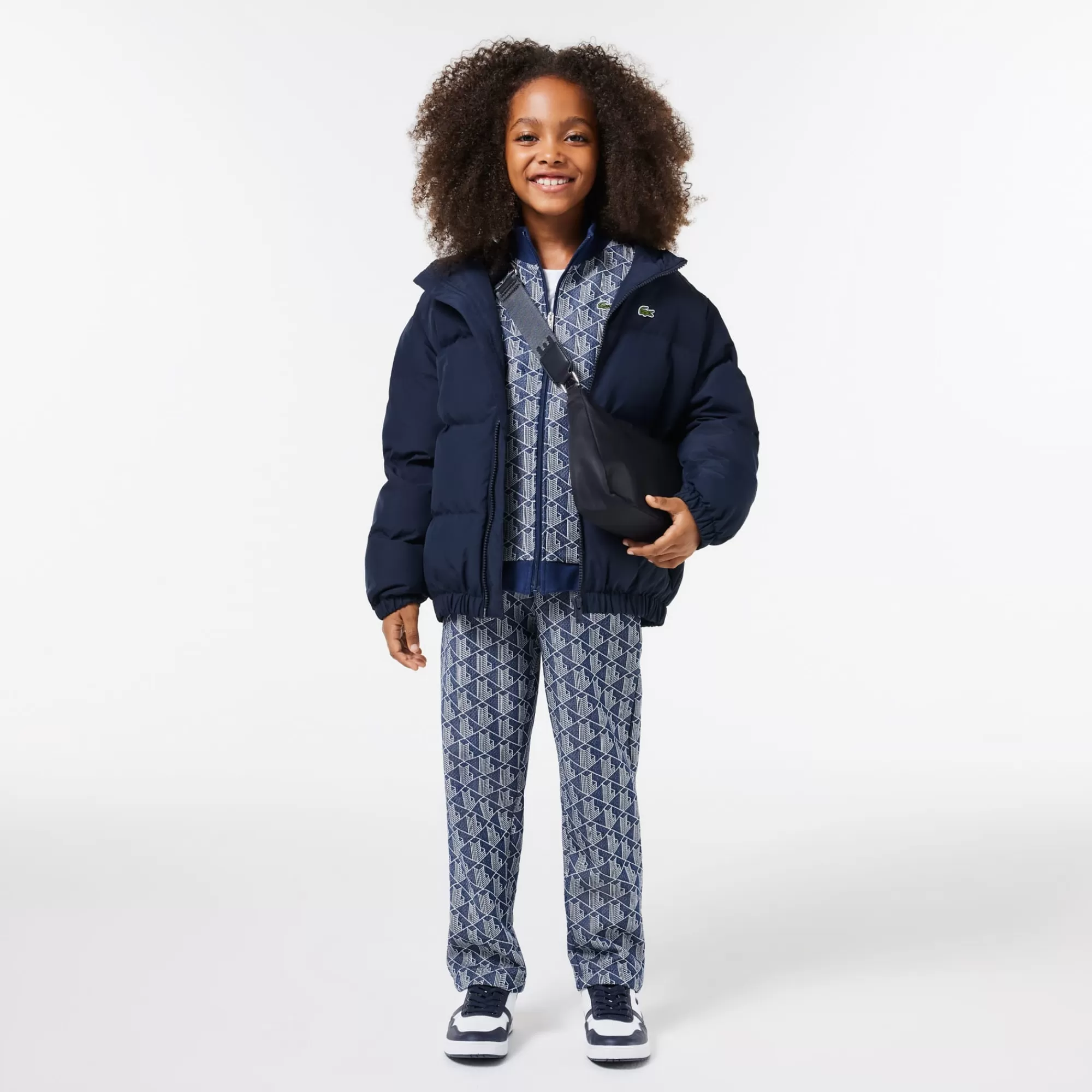 Crianças LACOSTE Moda Menina | Moda Menino^Sweatshirt Paris de Gola Alta com Fecho e com Monograma