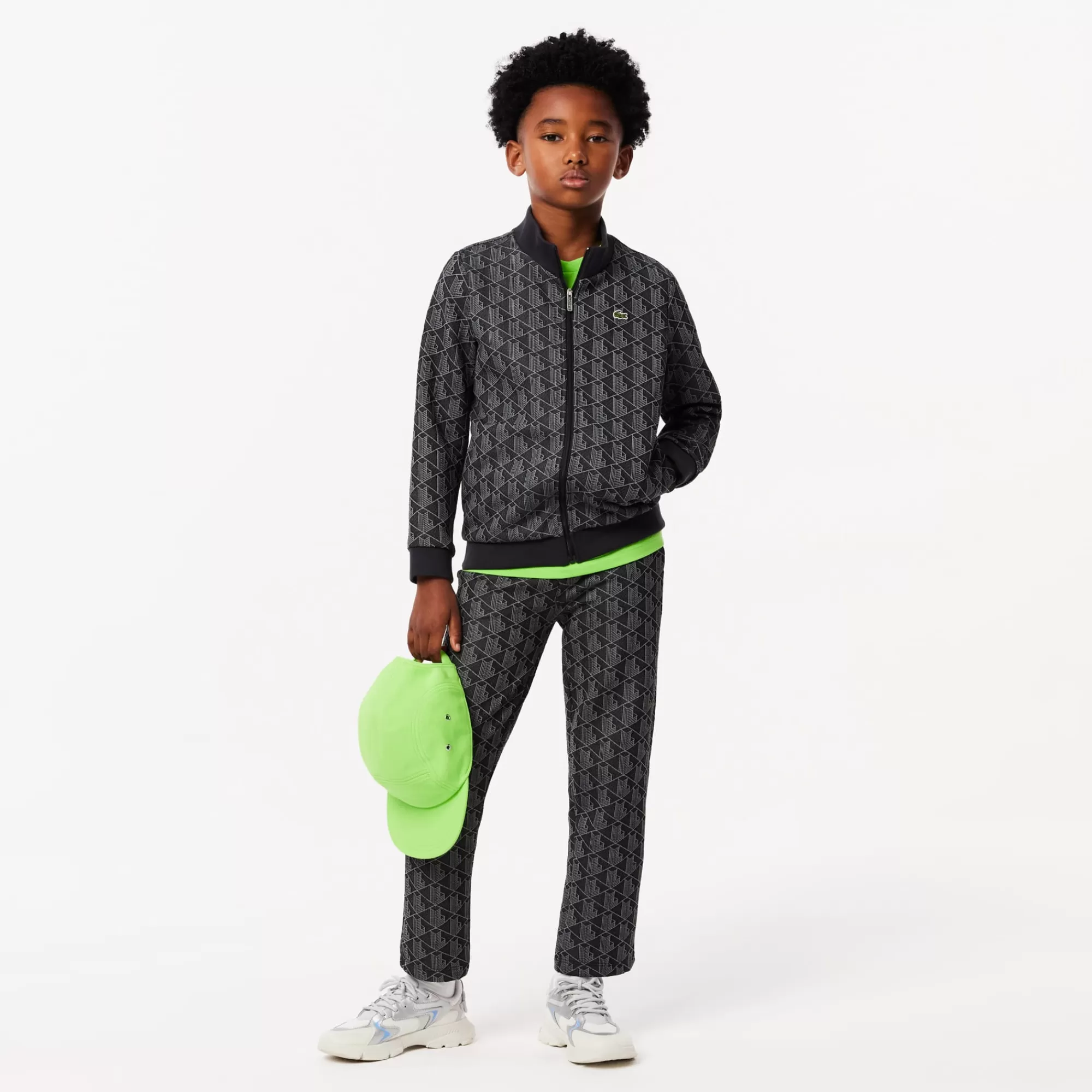 Crianças LACOSTE Moda Menina | Moda Menino^Sweatshirt Paris de Gola Alta com Fecho e com Monograma