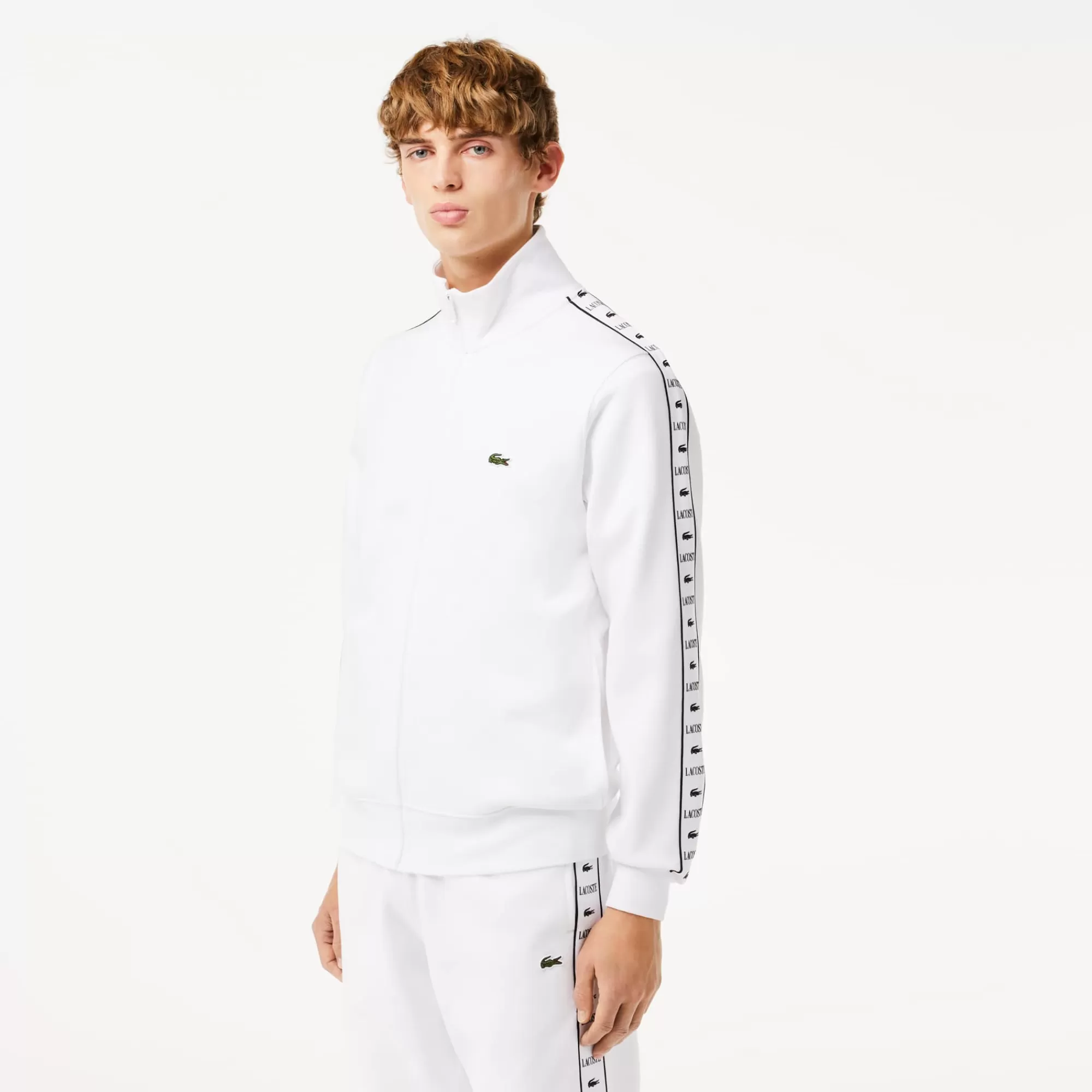 LACOSTE Sweatshirt^Sweatshirt às Listras e com Logo e Fecho