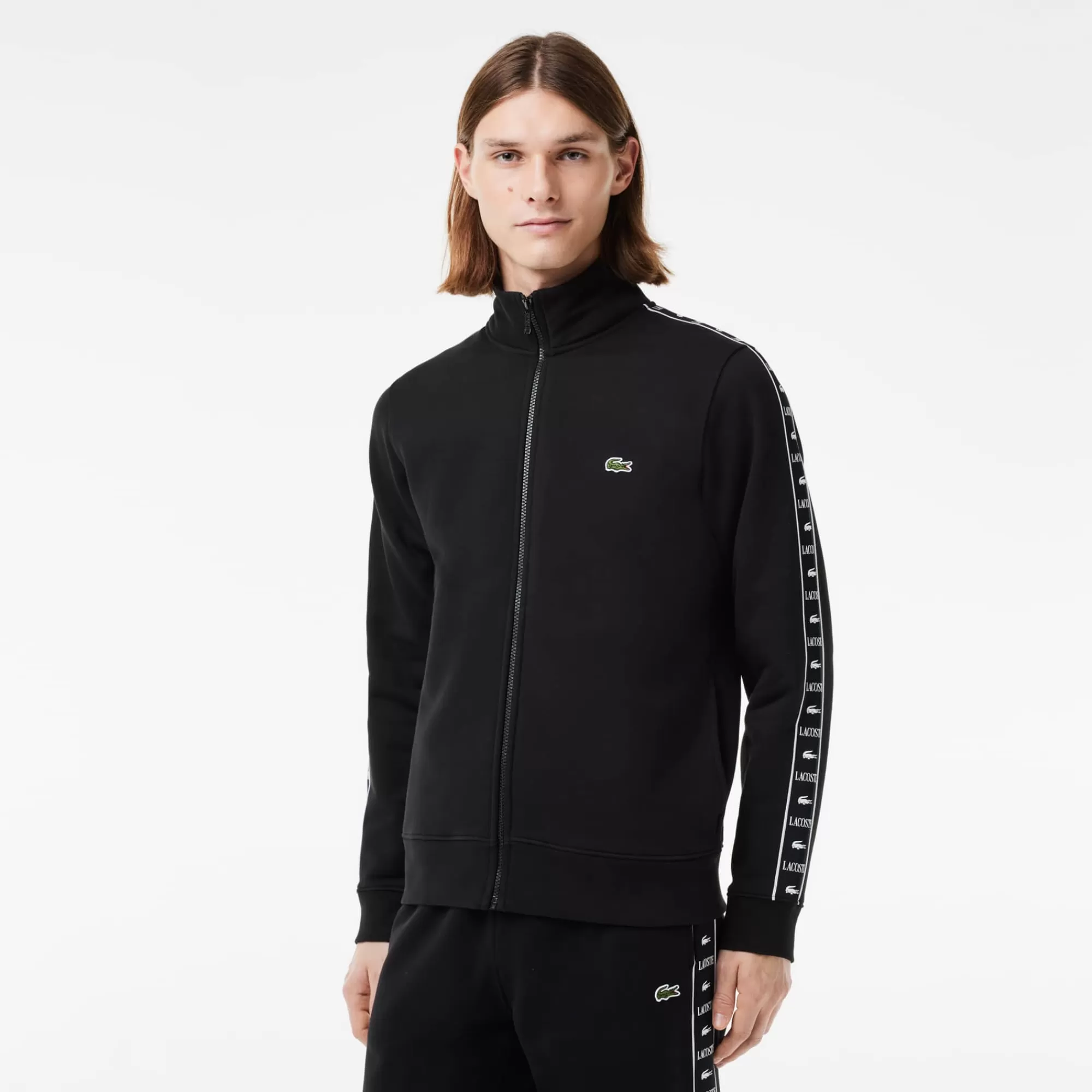 LACOSTE Sweatshirt^Sweatshirt às Listras e com Logo e Fecho
