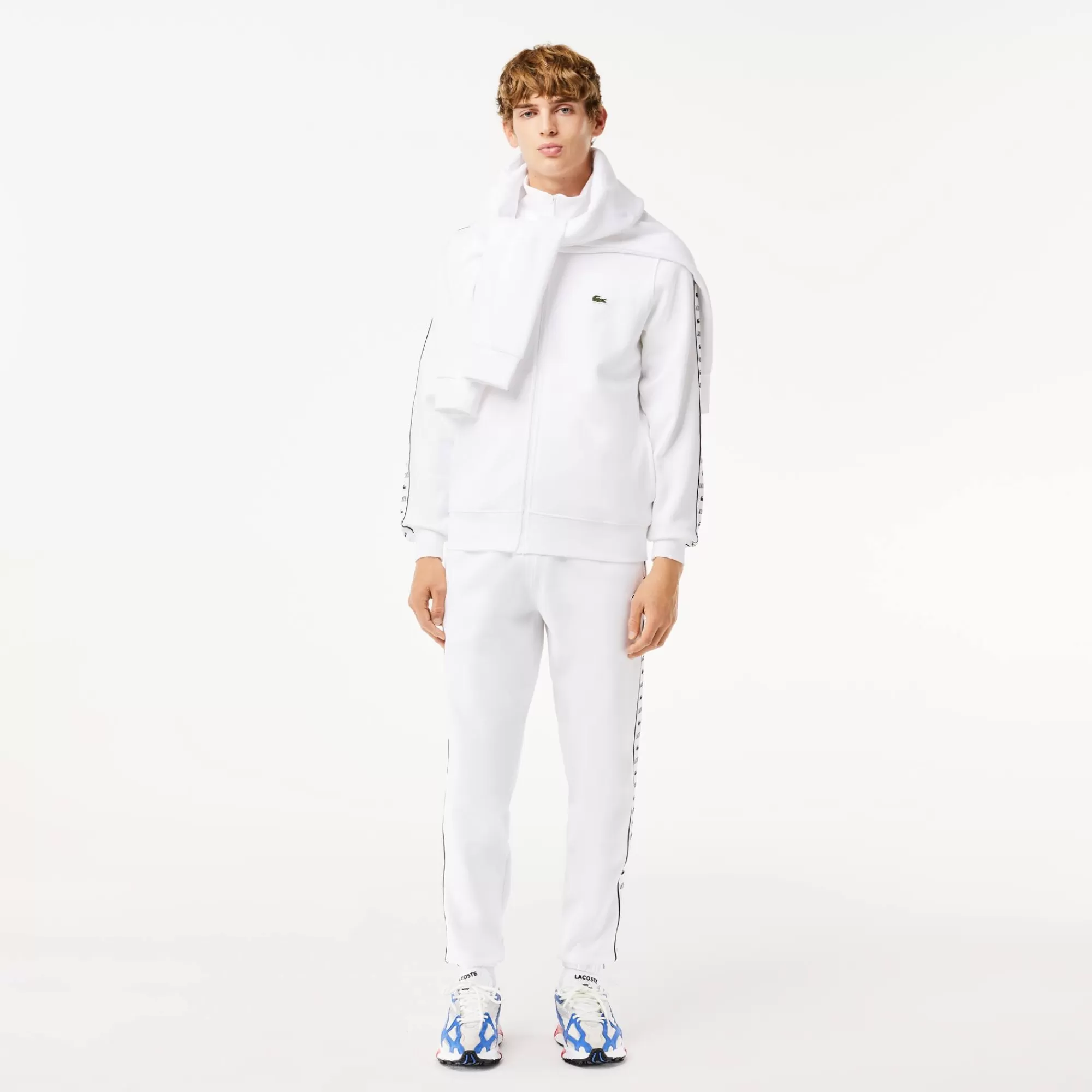 LACOSTE Sweatshirt^Sweatshirt às Listras e com Logo e Fecho