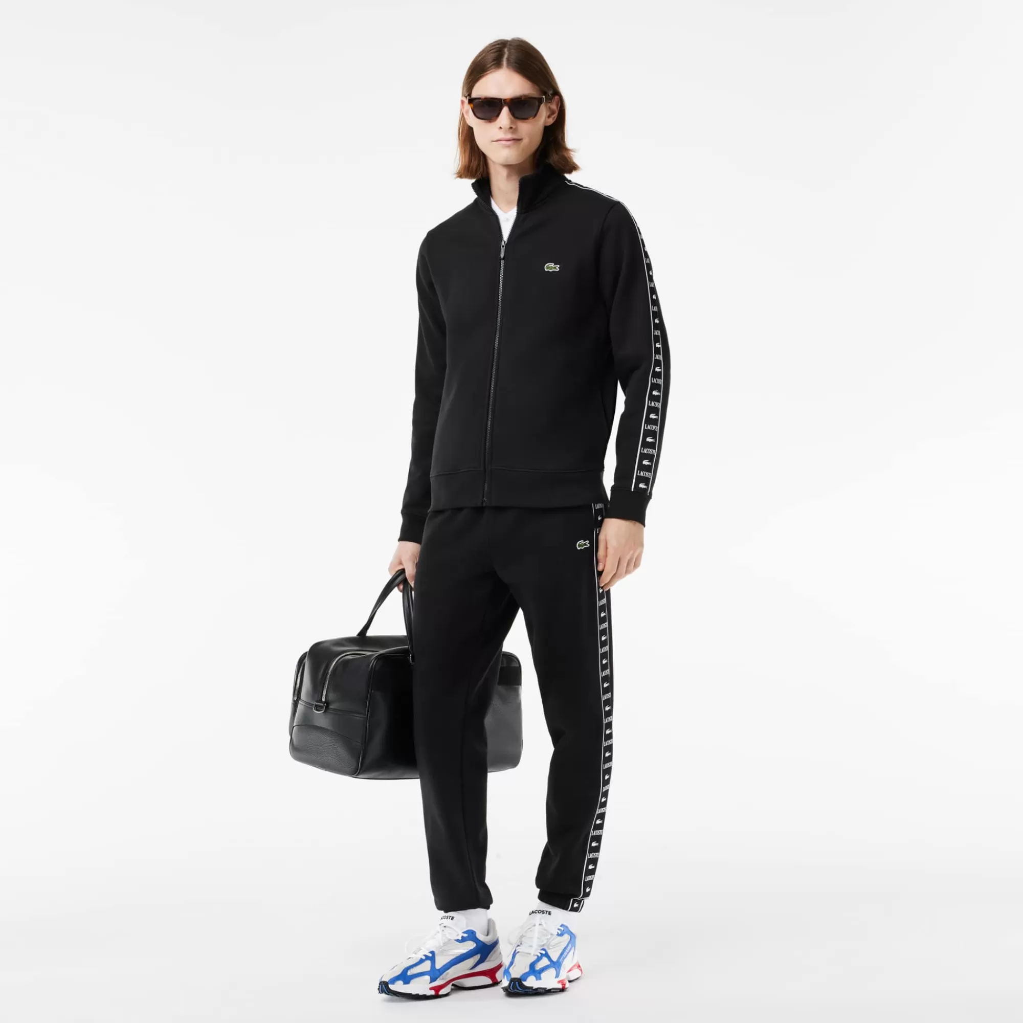 LACOSTE Sweatshirt^Sweatshirt às Listras e com Logo e Fecho