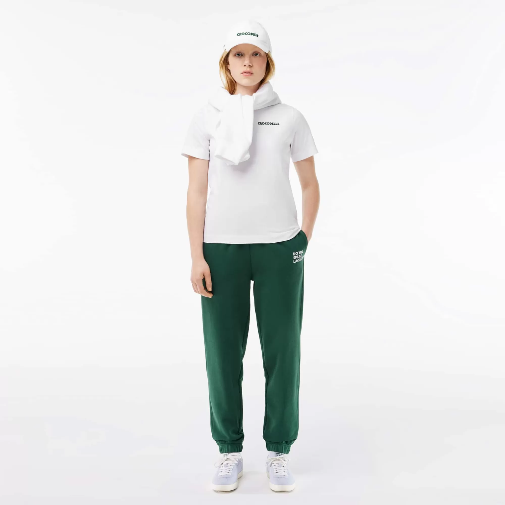 MULHER LACOSTE T-Shirts^T-shirt Bordada de Algodão