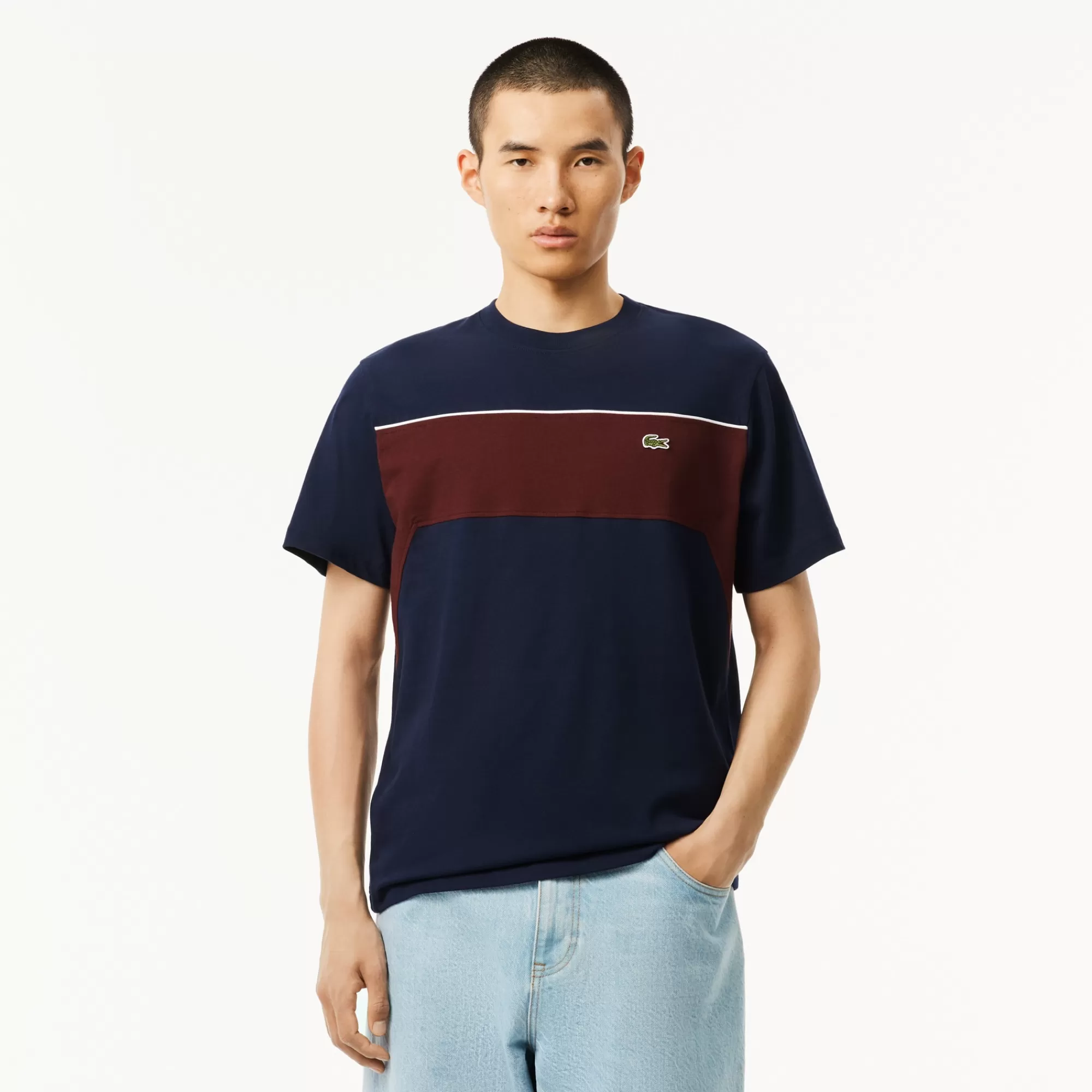 LACOSTE T-Shirts^T-shirt Colorblock de Algodão