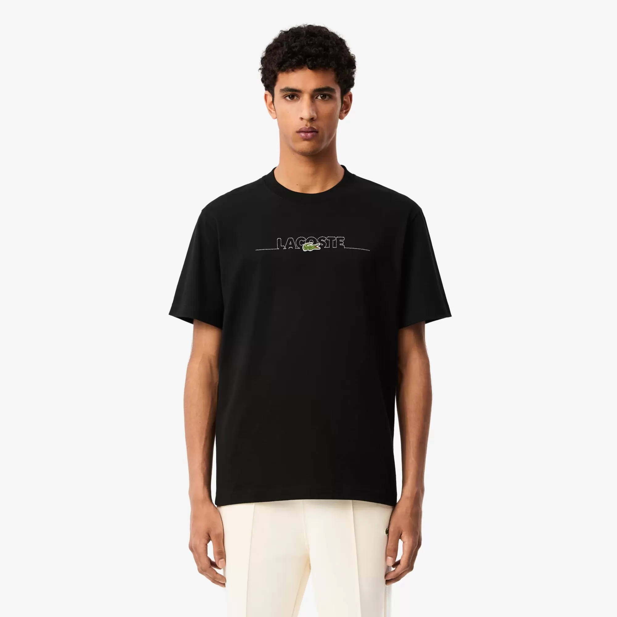 LACOSTE T-Shirts^T-shirt com Bordado de Fabrico Francês