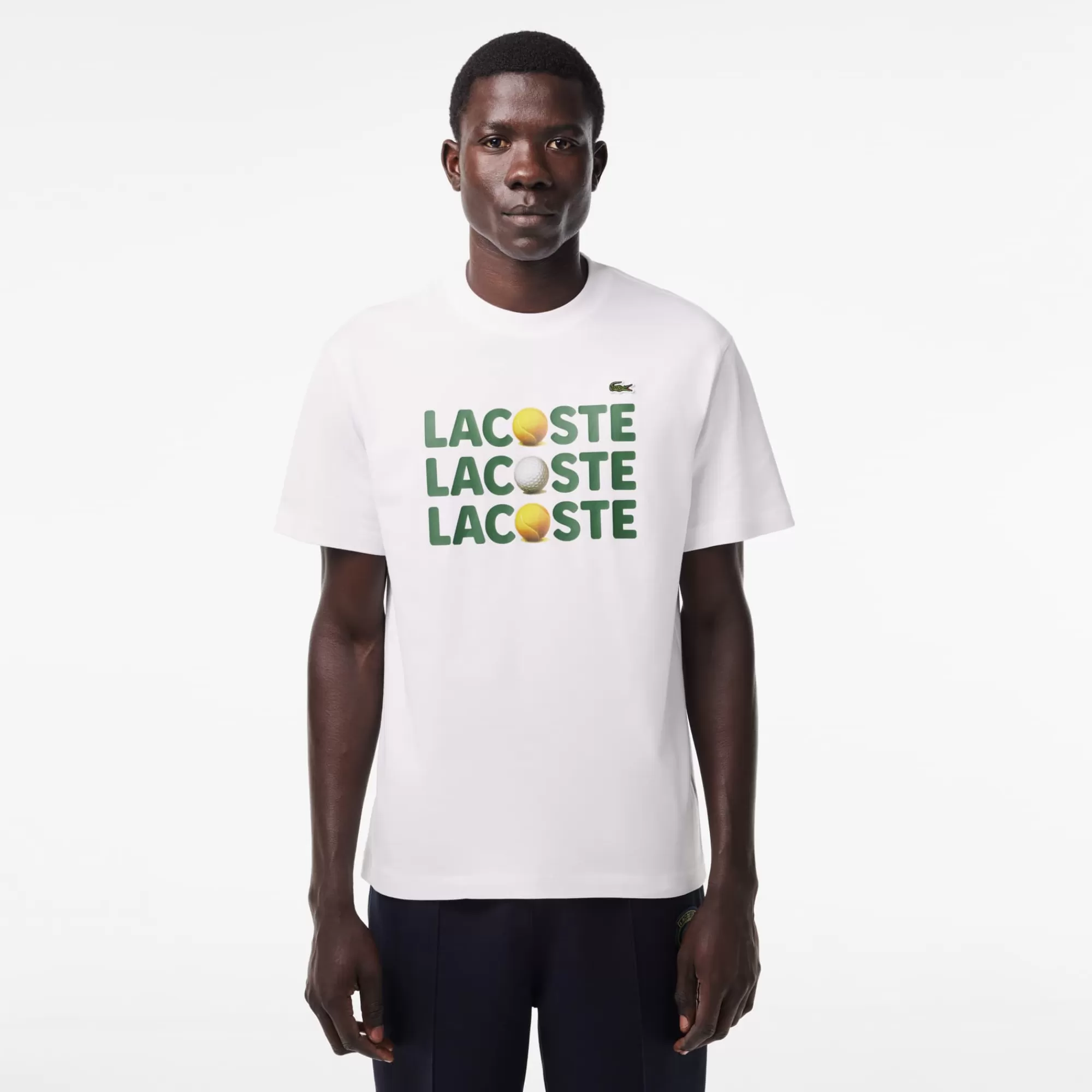 LACOSTE T-Shirts^T-shirt com estampado de bolas de algodão pesado