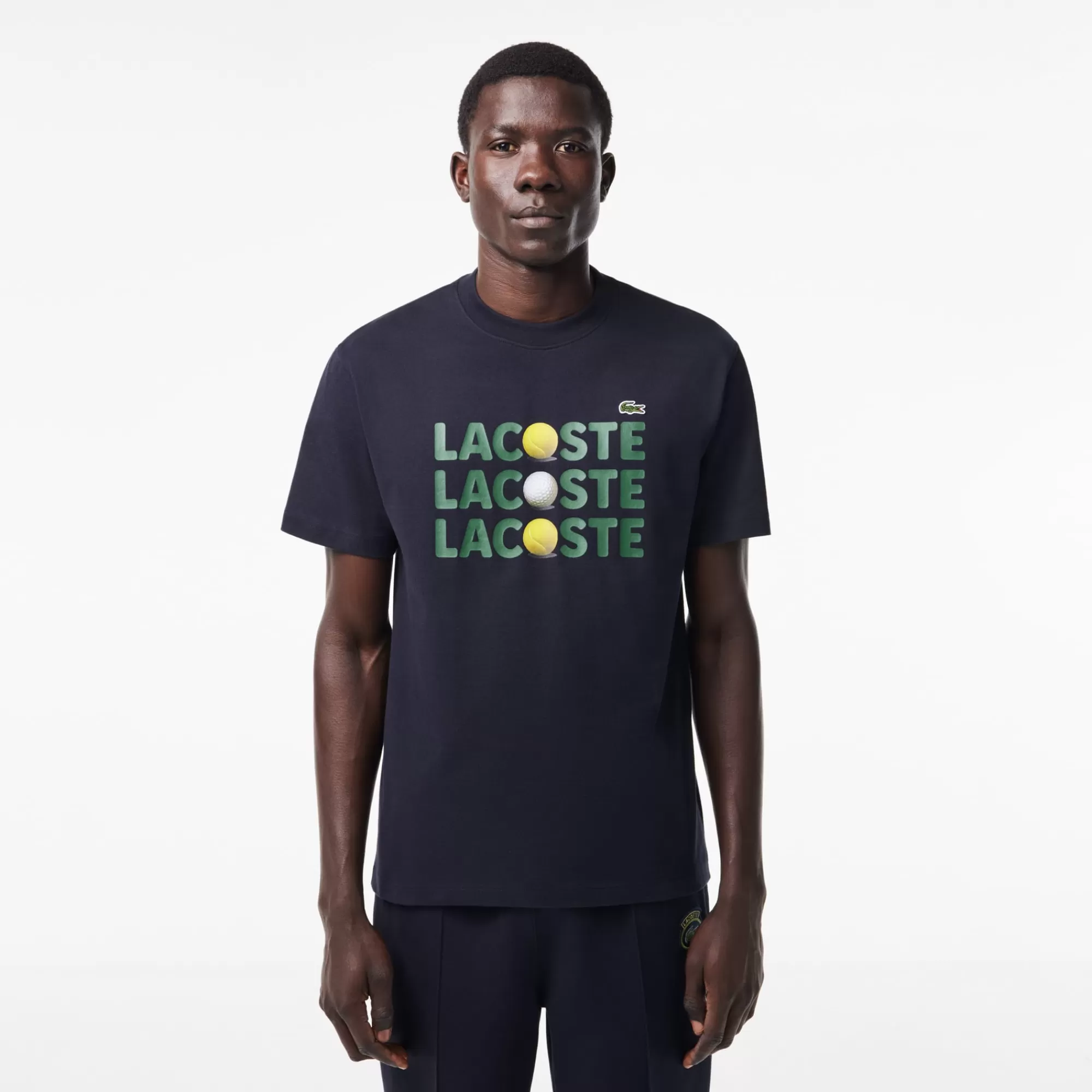 LACOSTE T-Shirts^T-shirt com estampado de bolas de algodão pesado