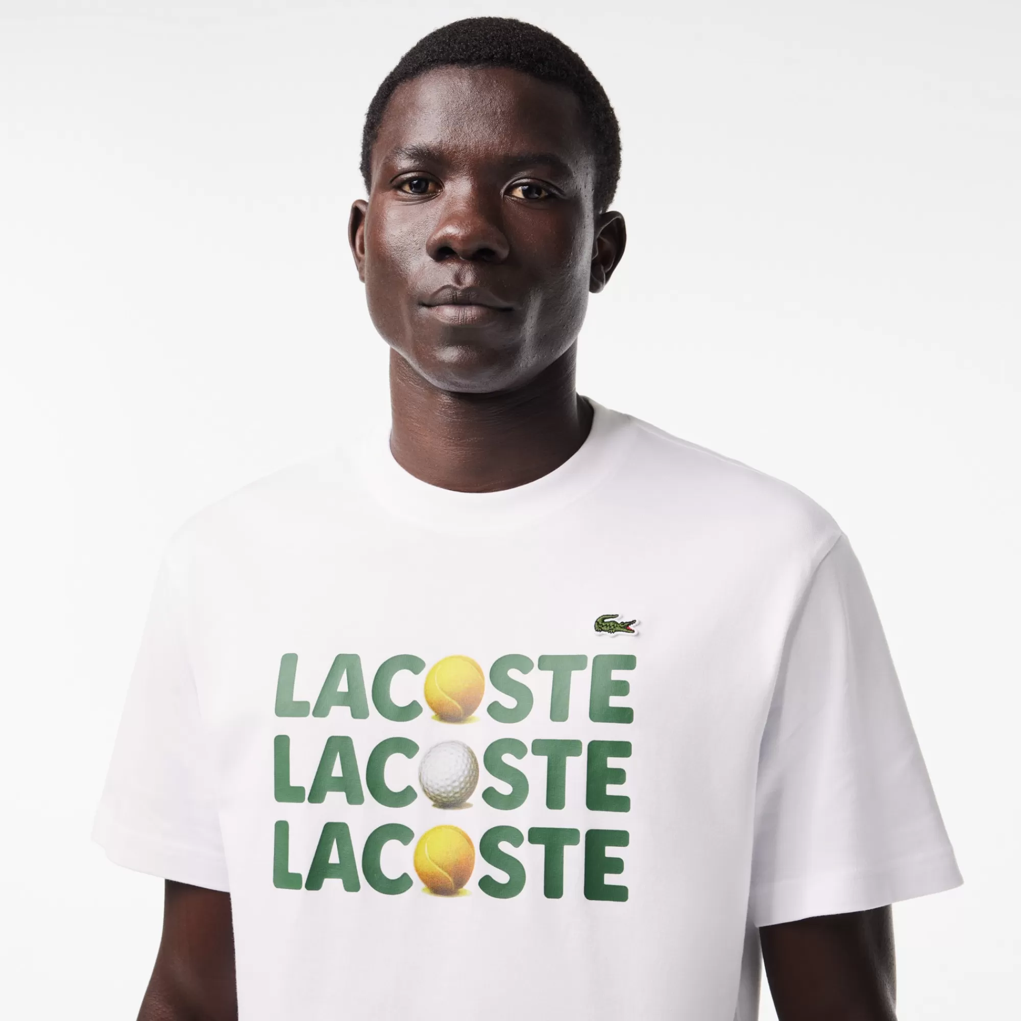 LACOSTE T-Shirts^T-shirt com estampado de bolas de algodão pesado