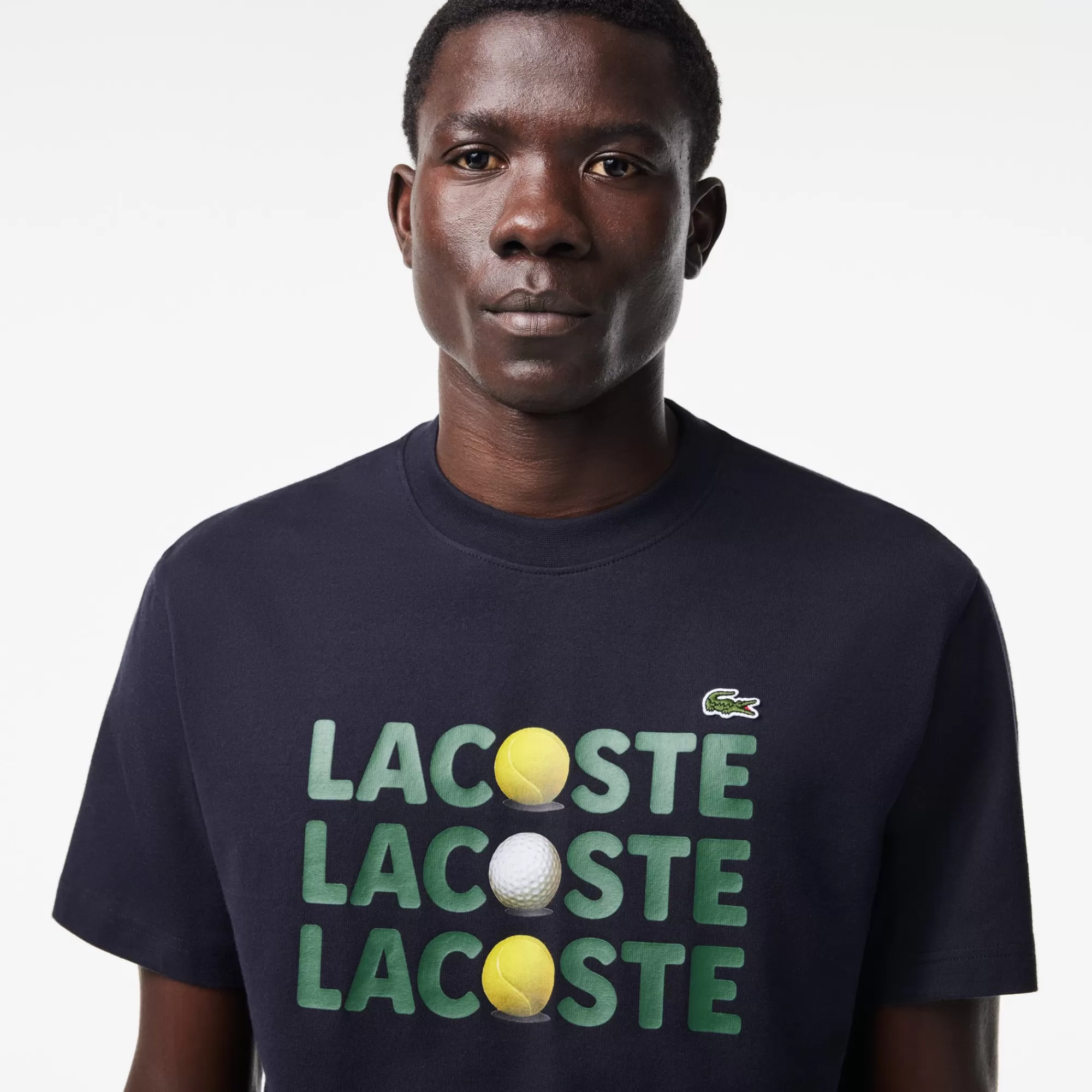 LACOSTE T-Shirts^T-shirt com estampado de bolas de algodão pesado