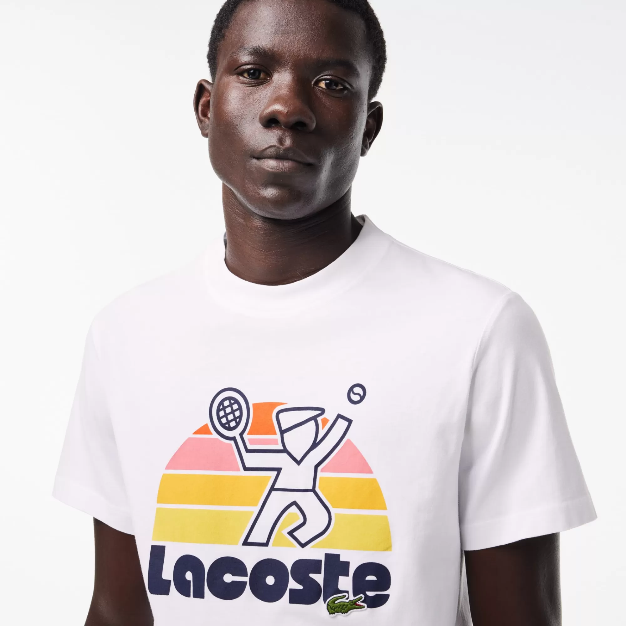 LACOSTE T-Shirts^T-shirt com estampado de ténis efeito lavado