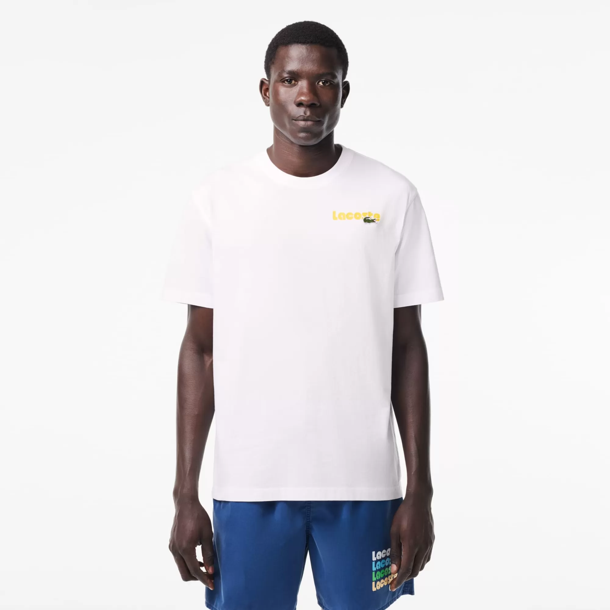 LACOSTE T-Shirts^T-shirt com Estampado Ombré e Efeito Lavado