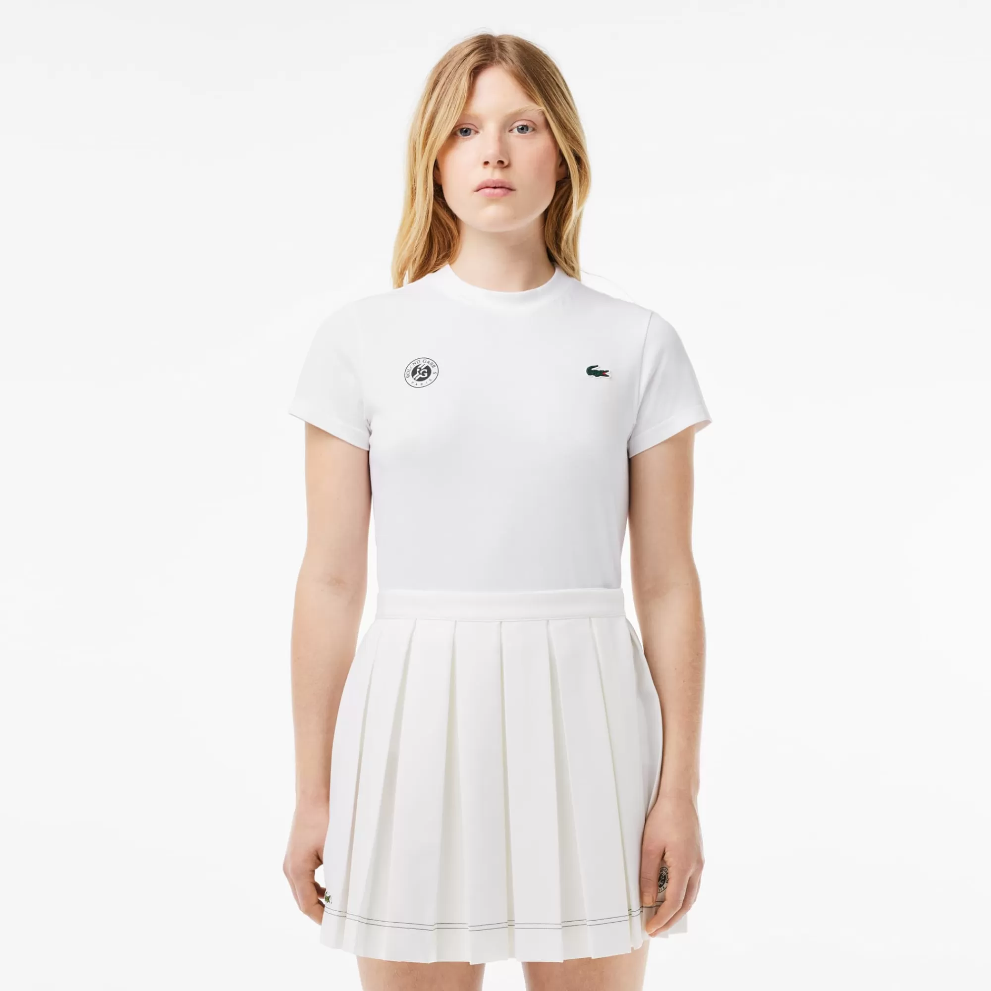 MULHER LACOSTE Ténis | Roupa Deportiva Mulher^T-shirt com Tecnologia Ultra-Dry Edição Roland-Garros