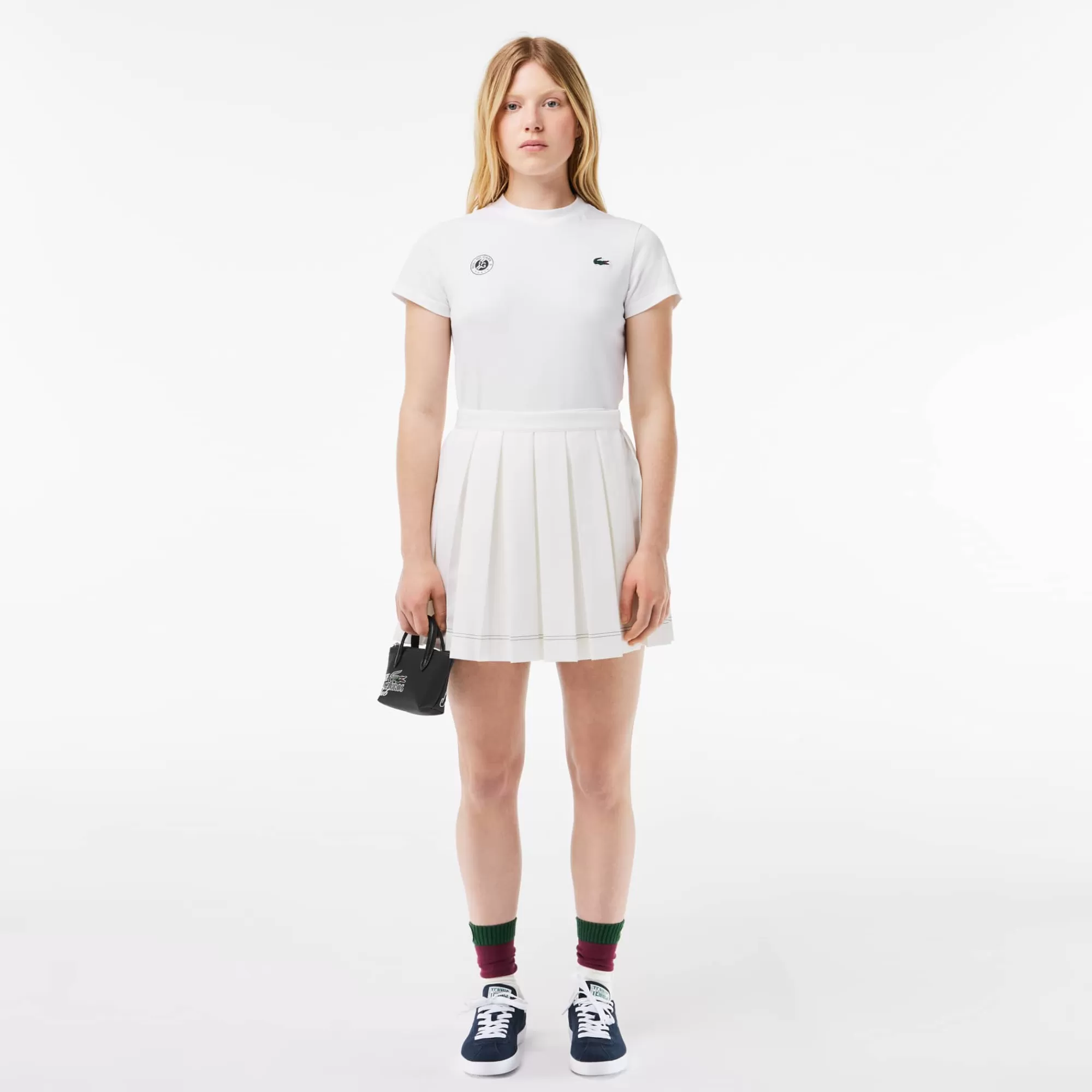 MULHER LACOSTE Ténis | Roupa Deportiva Mulher^T-shirt com Tecnologia Ultra-Dry Edição Roland-Garros