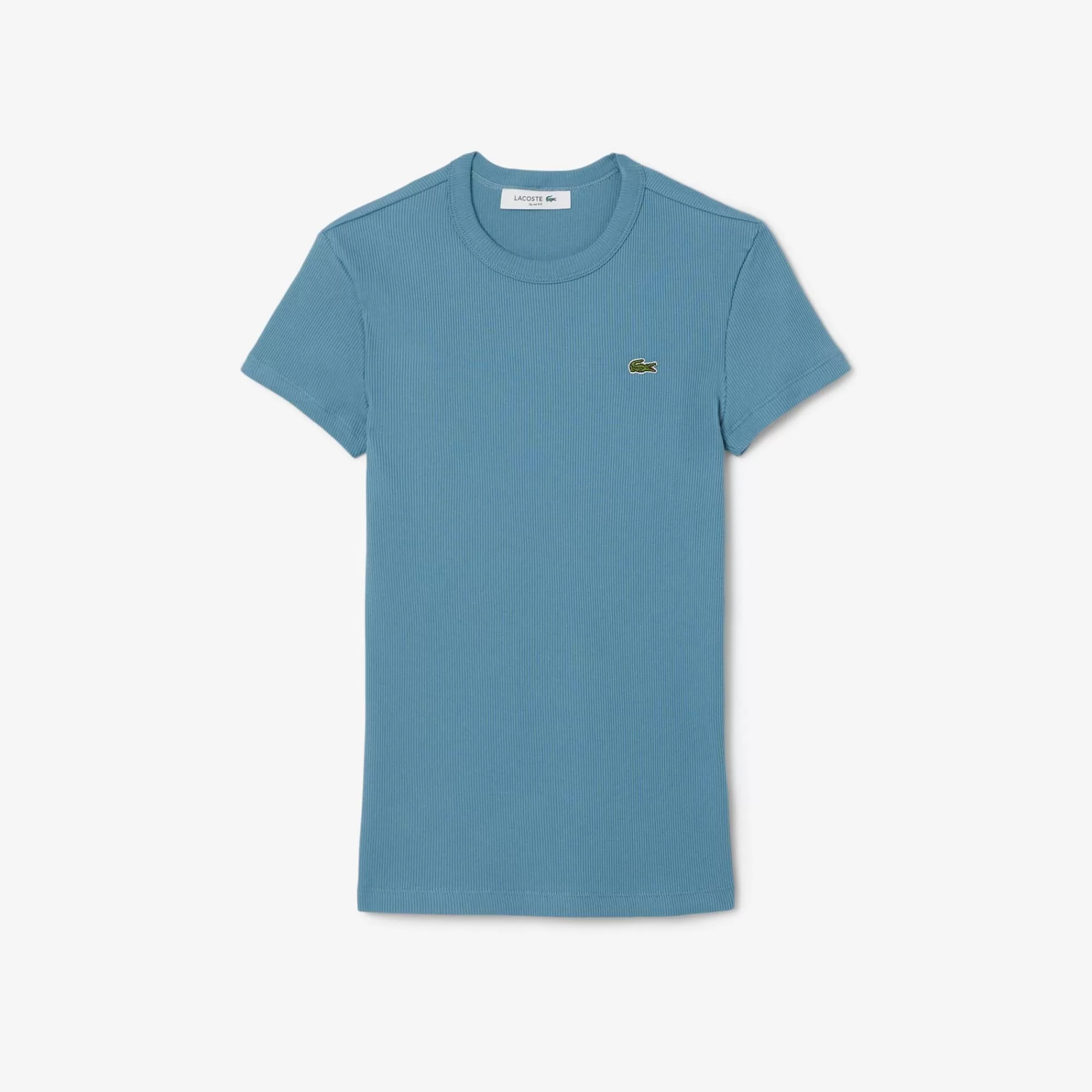 MULHER LACOSTE T-Shirts^T-shirt de Algodão Canelado Slim Fit