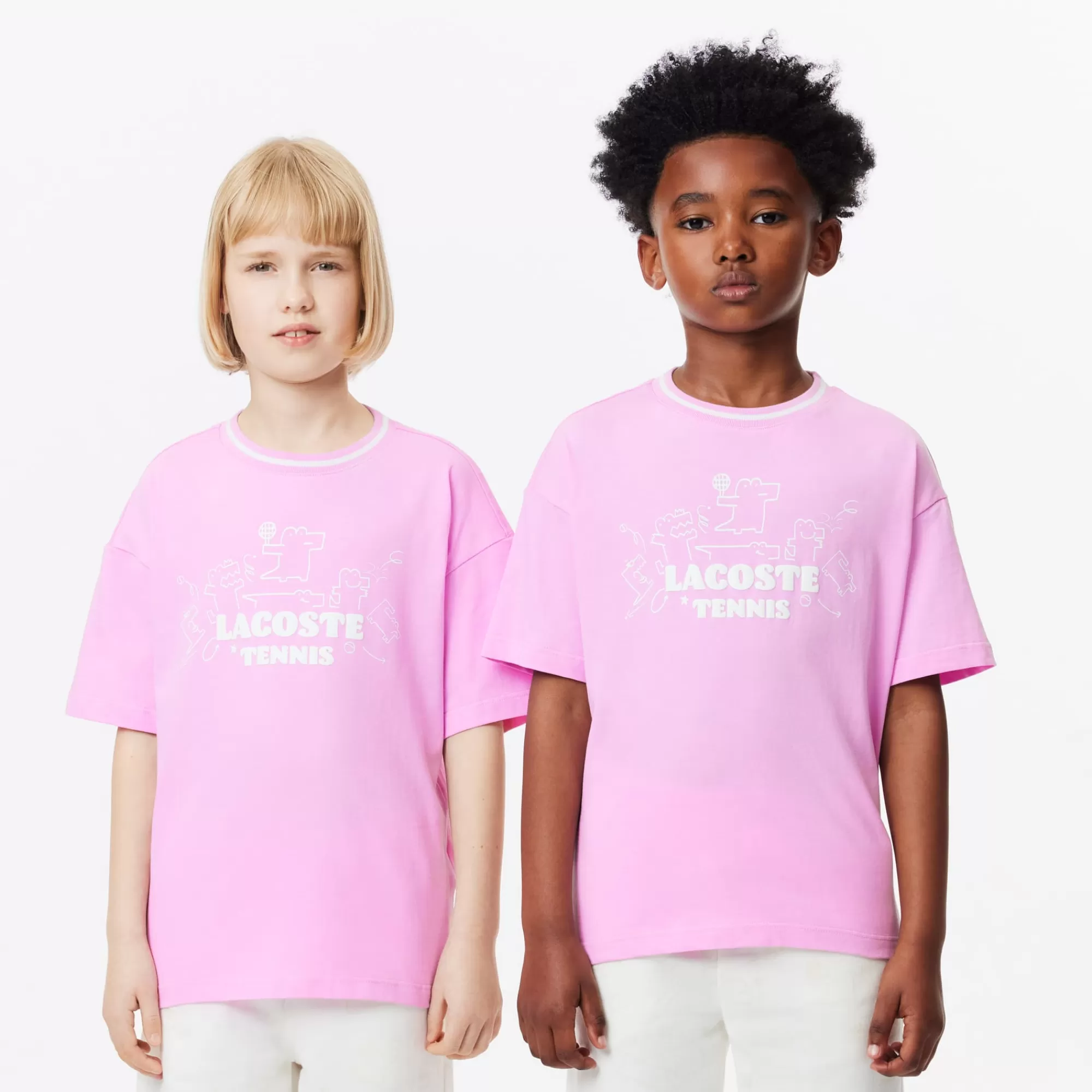 Crianças LACOSTE Moda Menina | Moda Menino^T-shirt de Algodão com Estampado