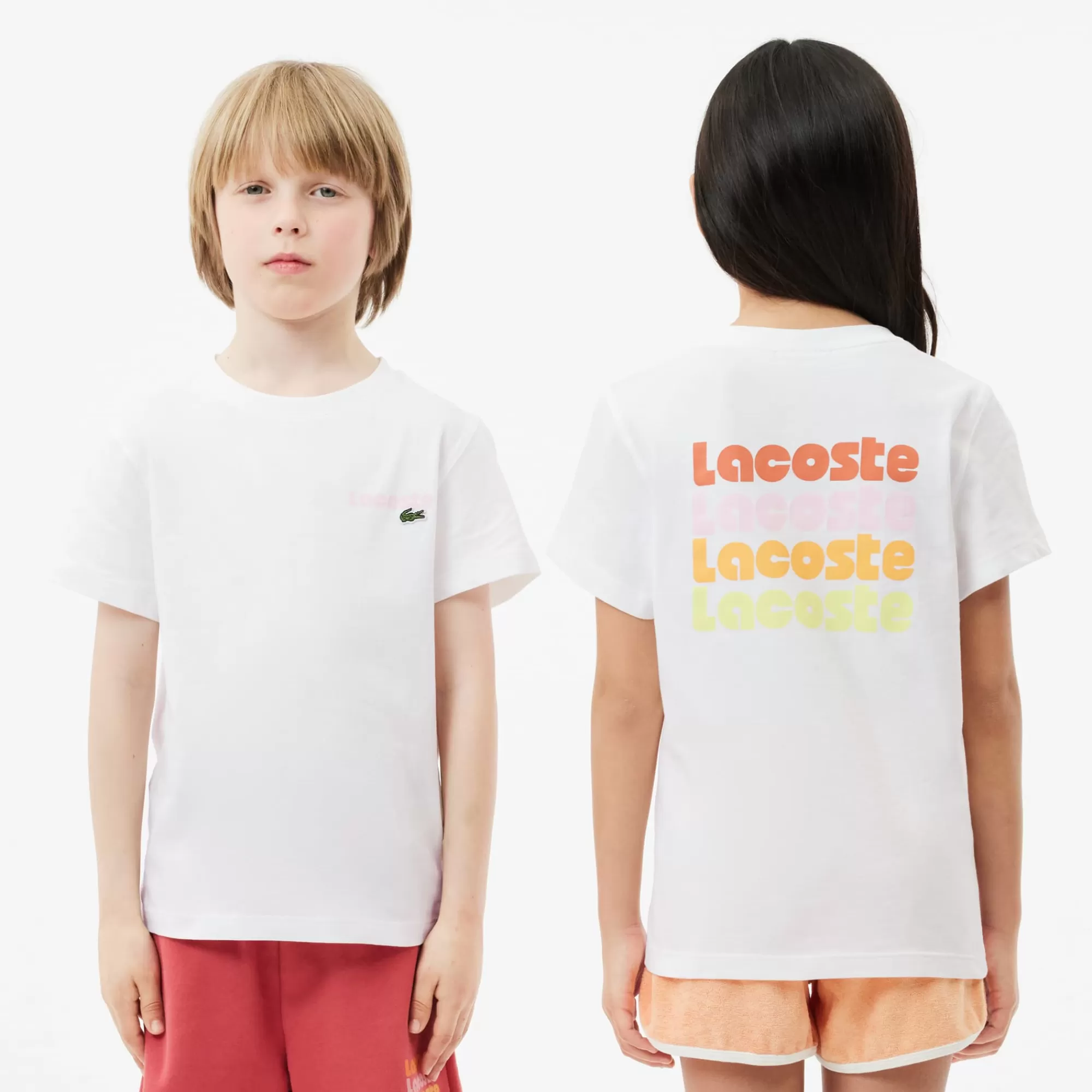 Crianças LACOSTE Moda Menina | Moda Menino^T-shirt de Algodão com Estampado