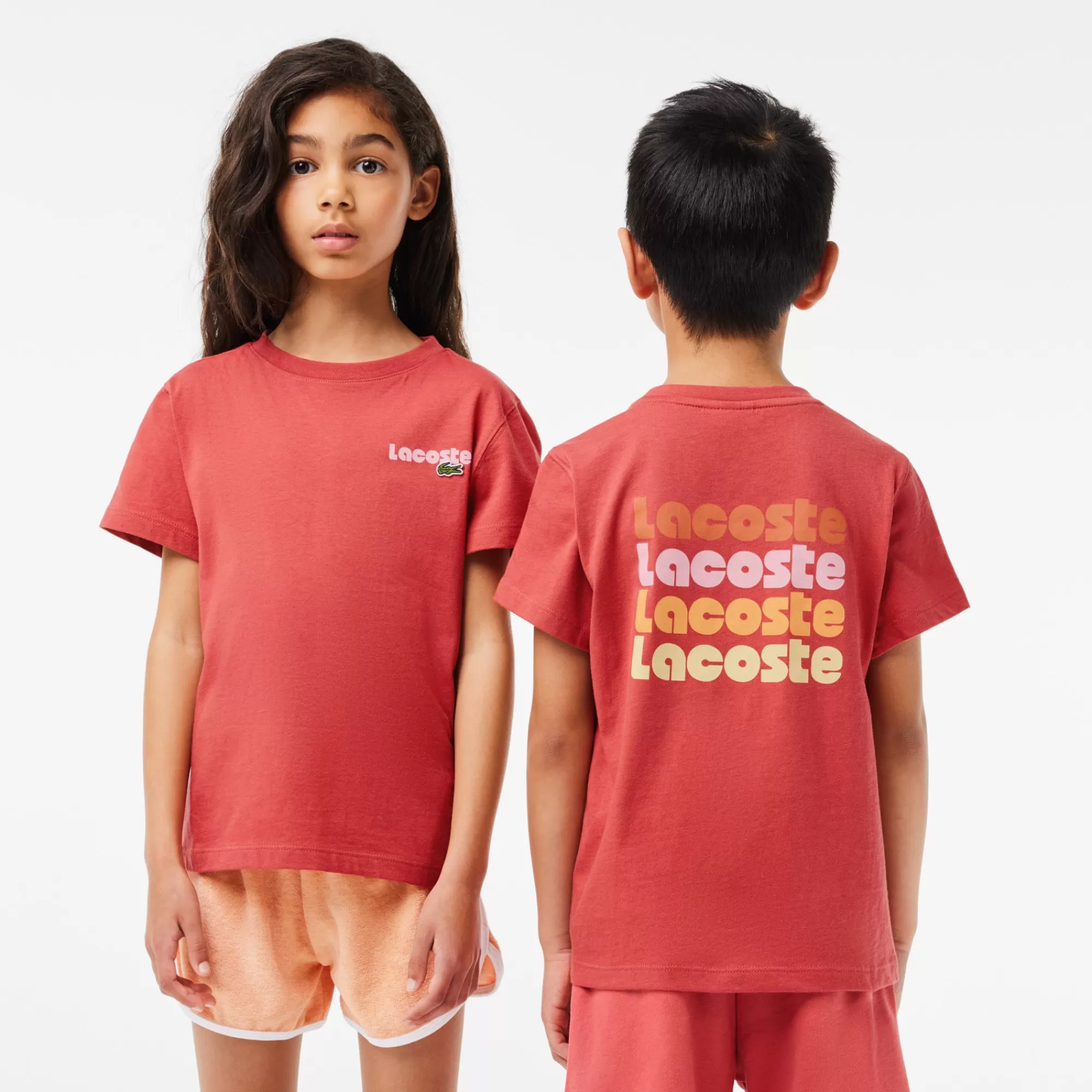 Crianças LACOSTE Moda Menina | Moda Menino^T-shirt de Algodão com Estampado