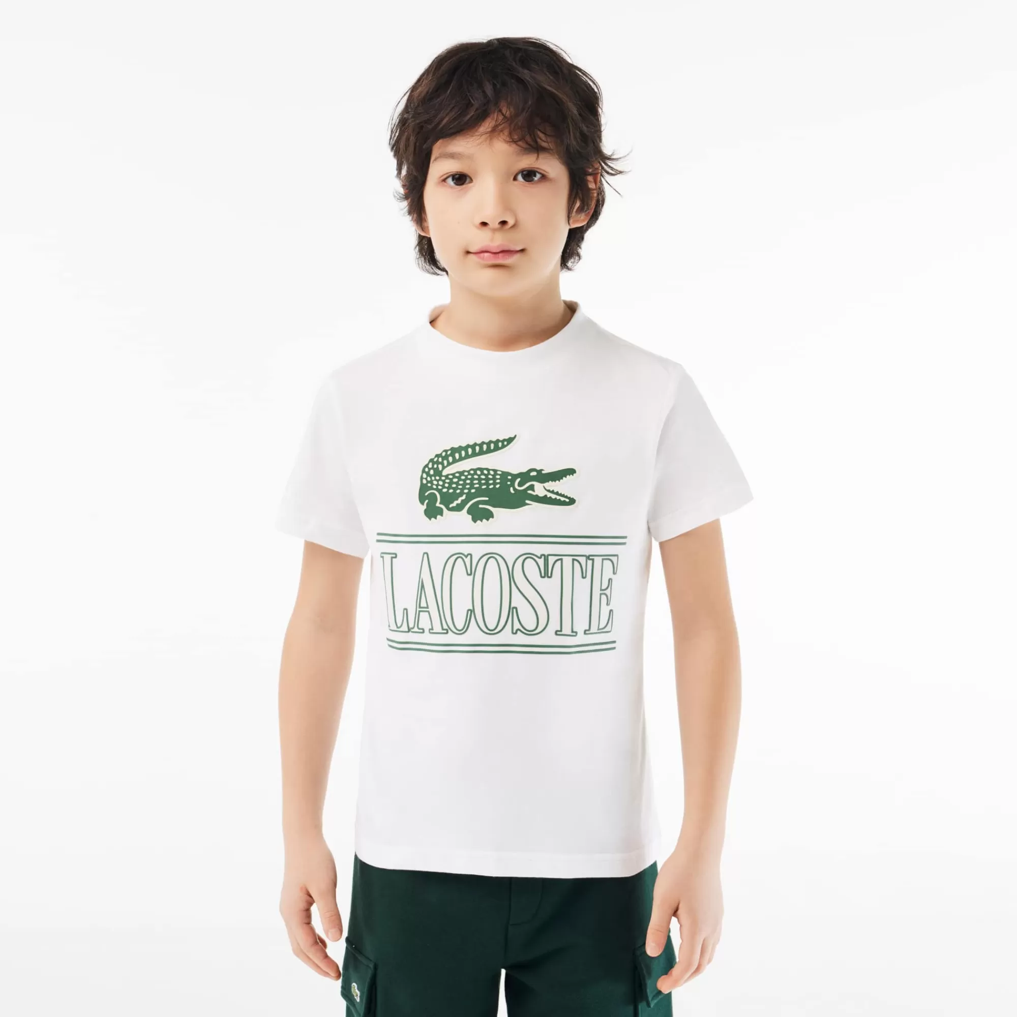 Crianças LACOSTE Moda Menino | Moda Menino^T-shirt de Algodão com Estampado 3D