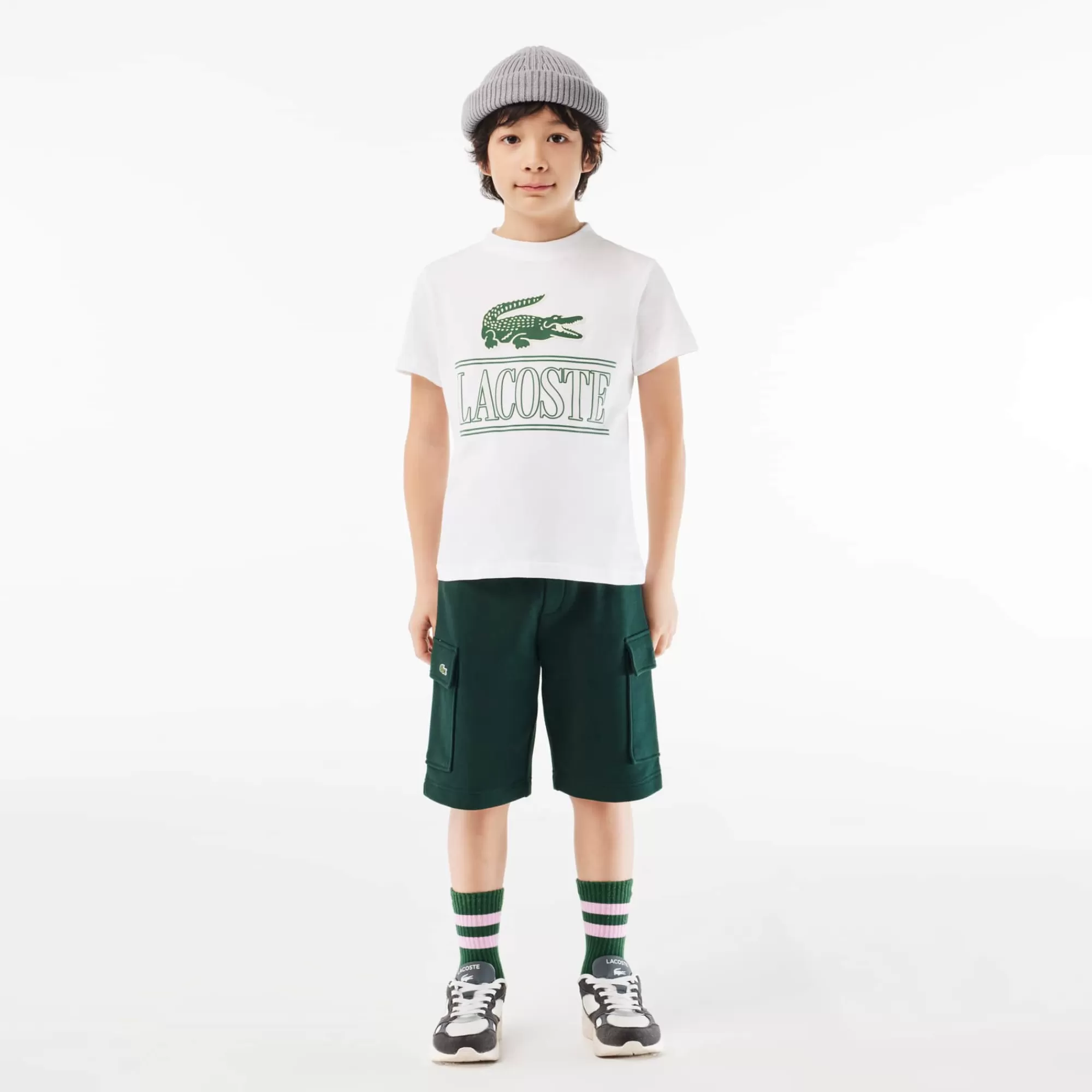 Crianças LACOSTE Moda Menino | Moda Menino^T-shirt de Algodão com Estampado 3D