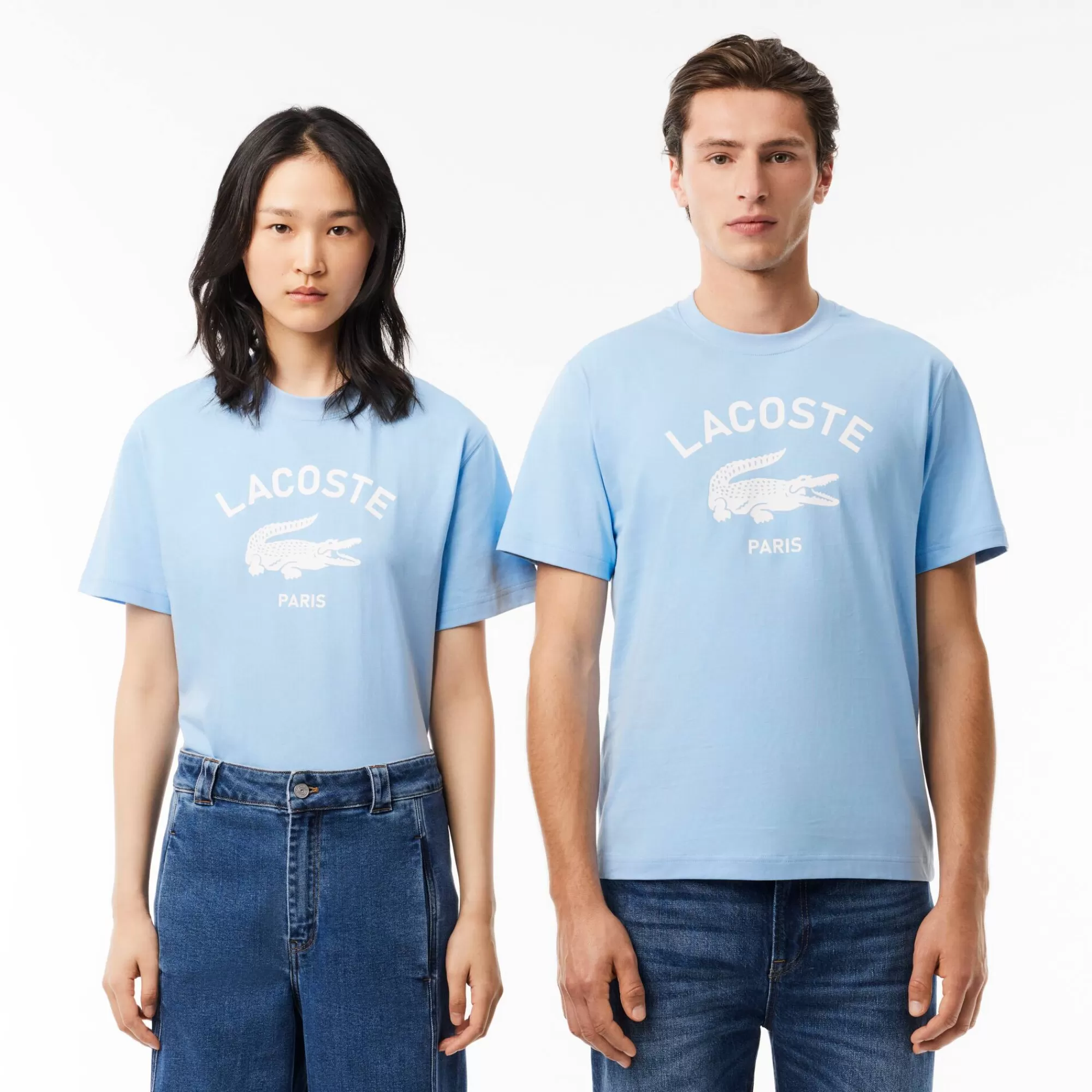 MULHER LACOSTE T-Shirts | T-Shirts^T-shirt de Algodão com Estampado de Assinatura