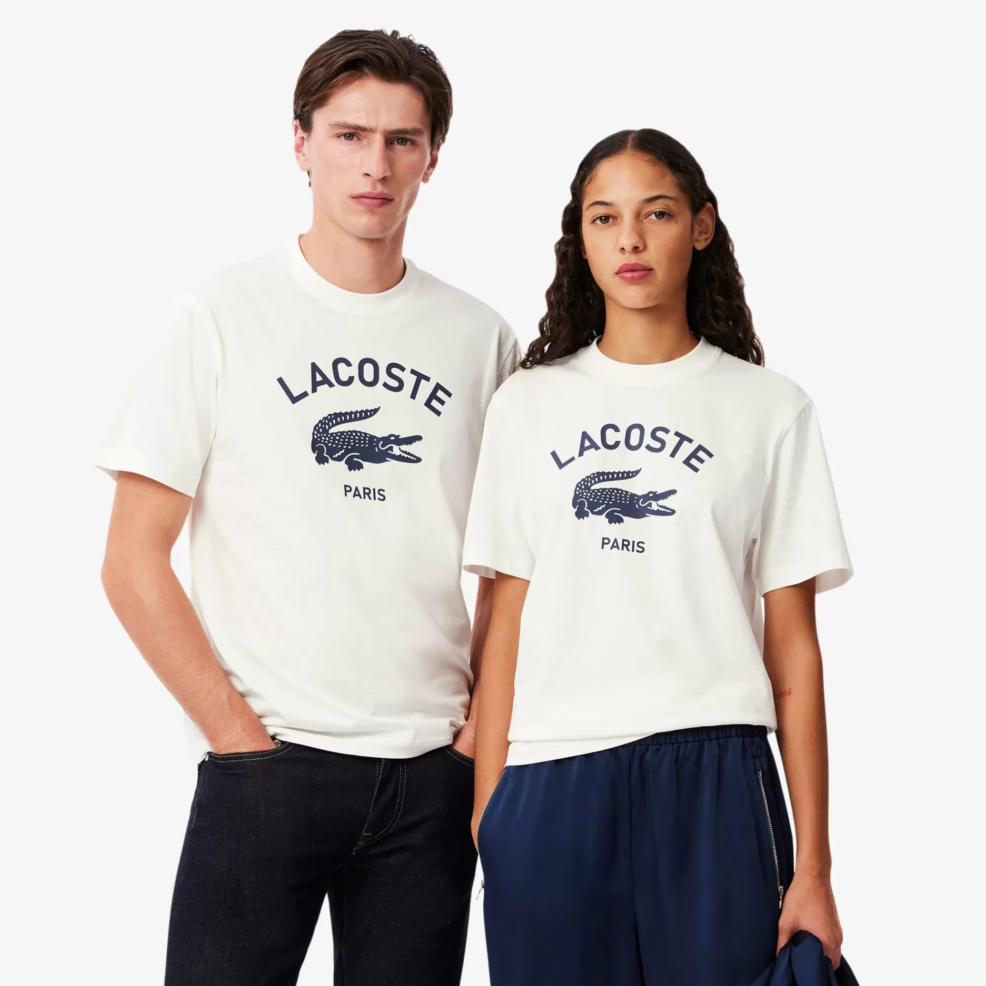 MULHER LACOSTE T-Shirts | T-Shirts^T-shirt de Algodão com Estampado de Assinatura