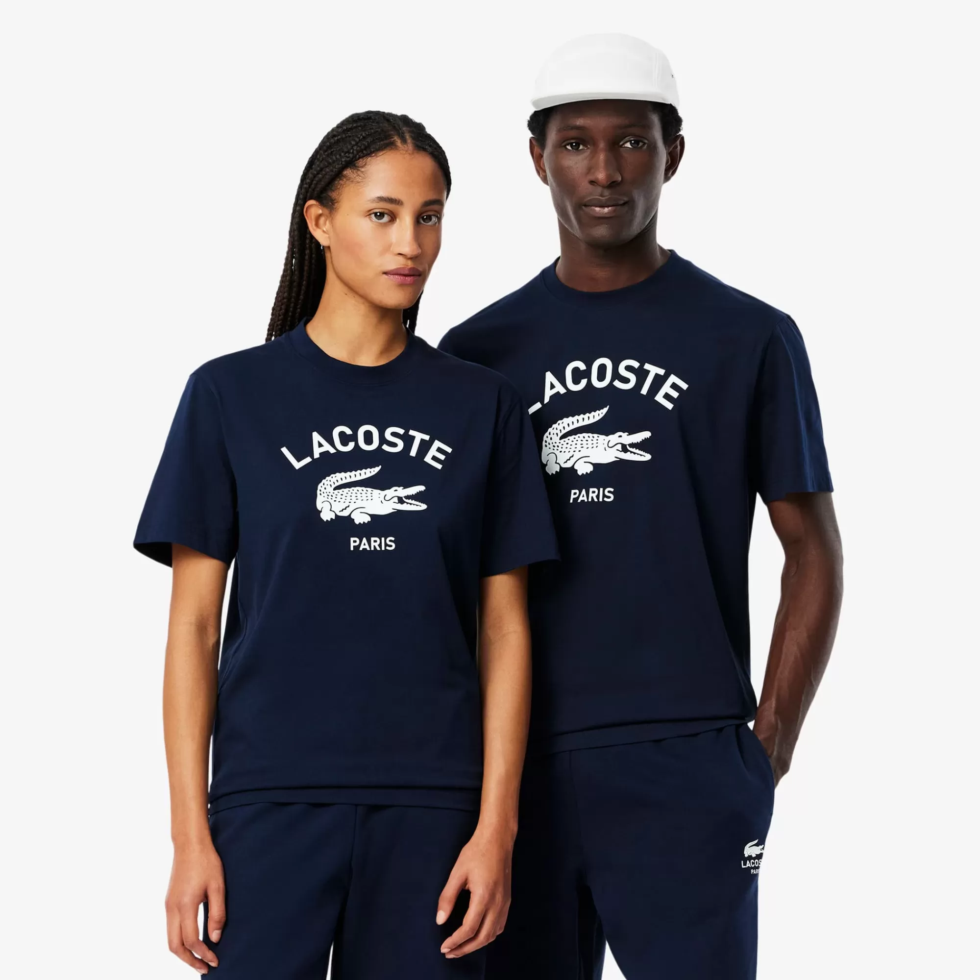 MULHER LACOSTE T-Shirts | T-Shirts^T-shirt de Algodão com Estampado de Assinatura