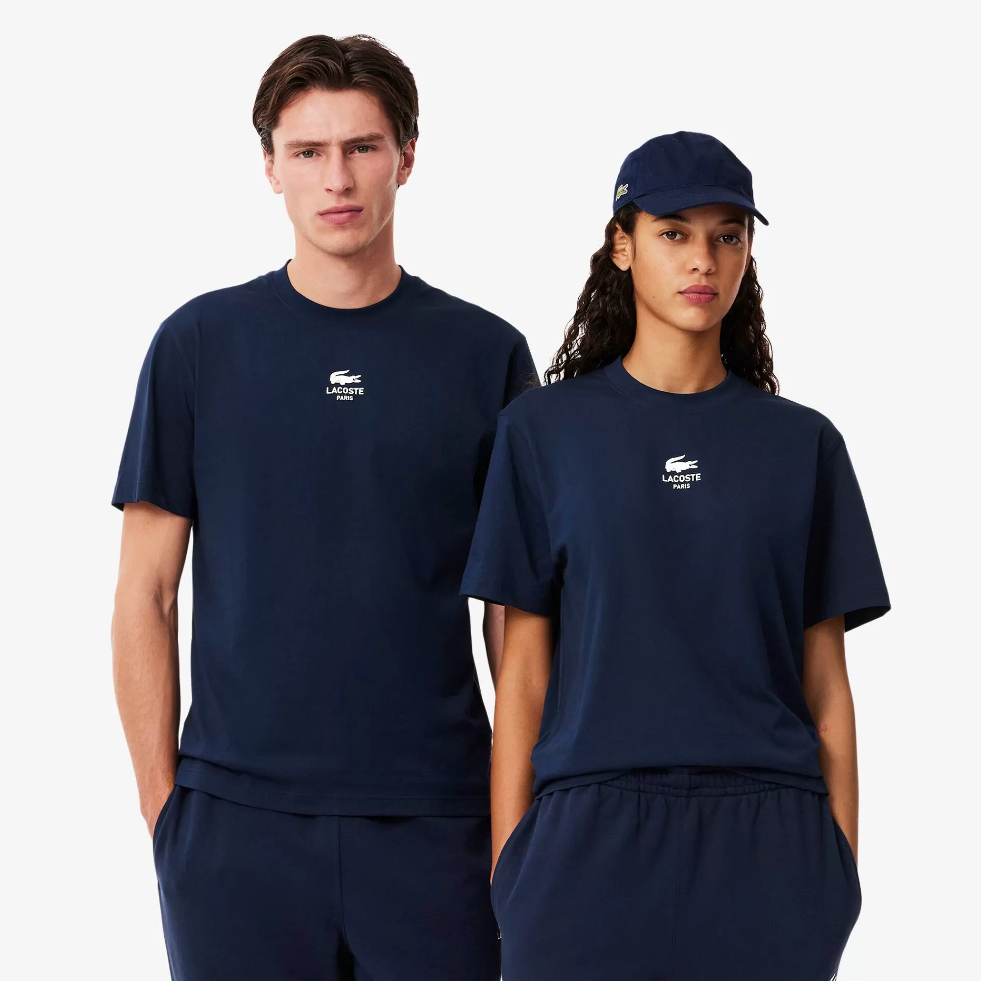 MULHER LACOSTE T-Shirts | T-Shirts^T-shirt de Algodão com Estampado de Assinatura