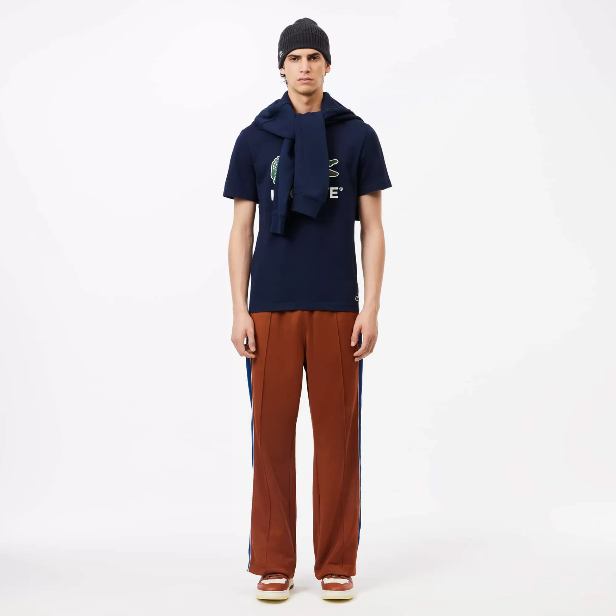 LACOSTE T-Shirts^T-shirt de Algodão com Estampado de Assinatura