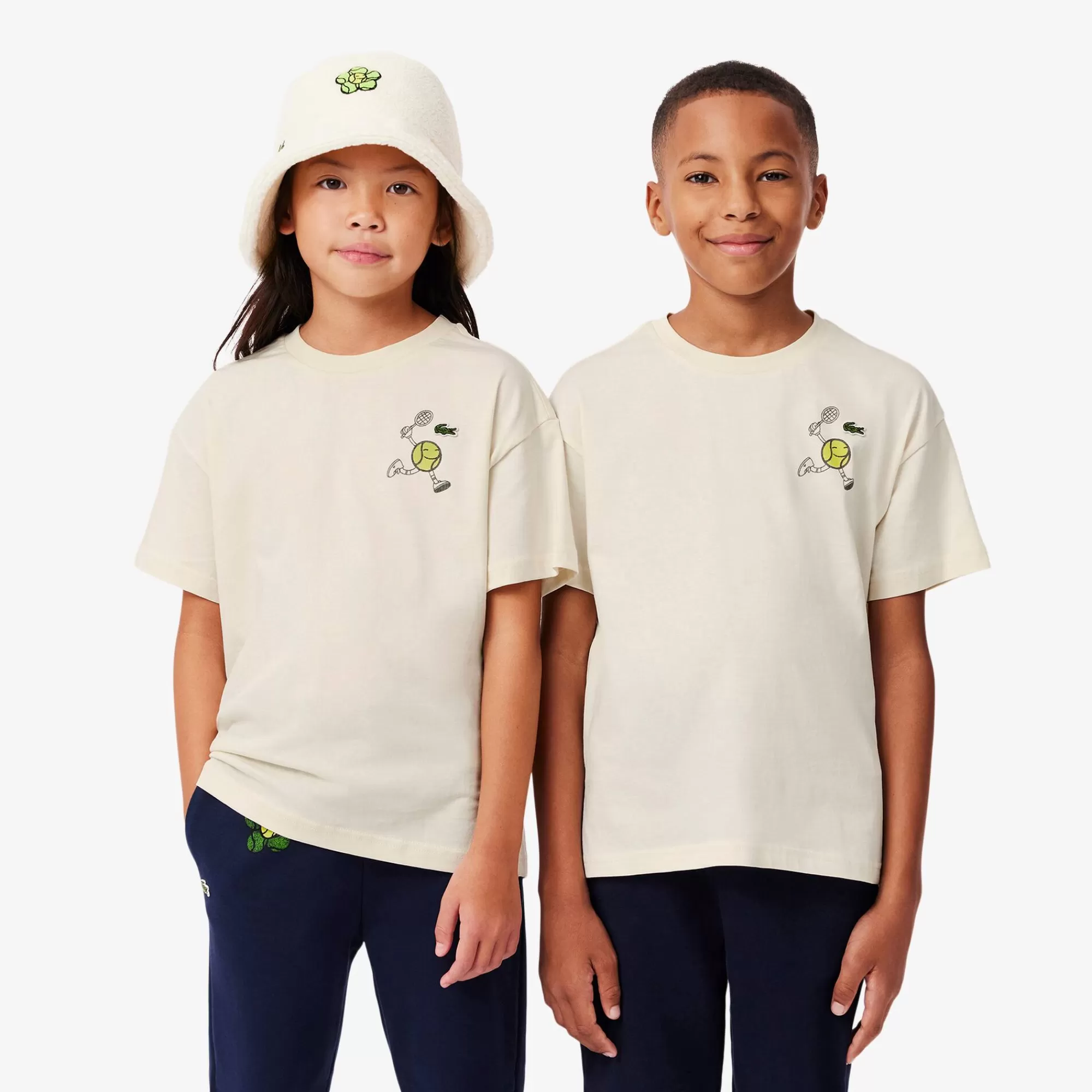 Crianças LACOSTE Moda Menina | Moda Menino^T-shirt de Algodão com Estampado de Bola de Ténis