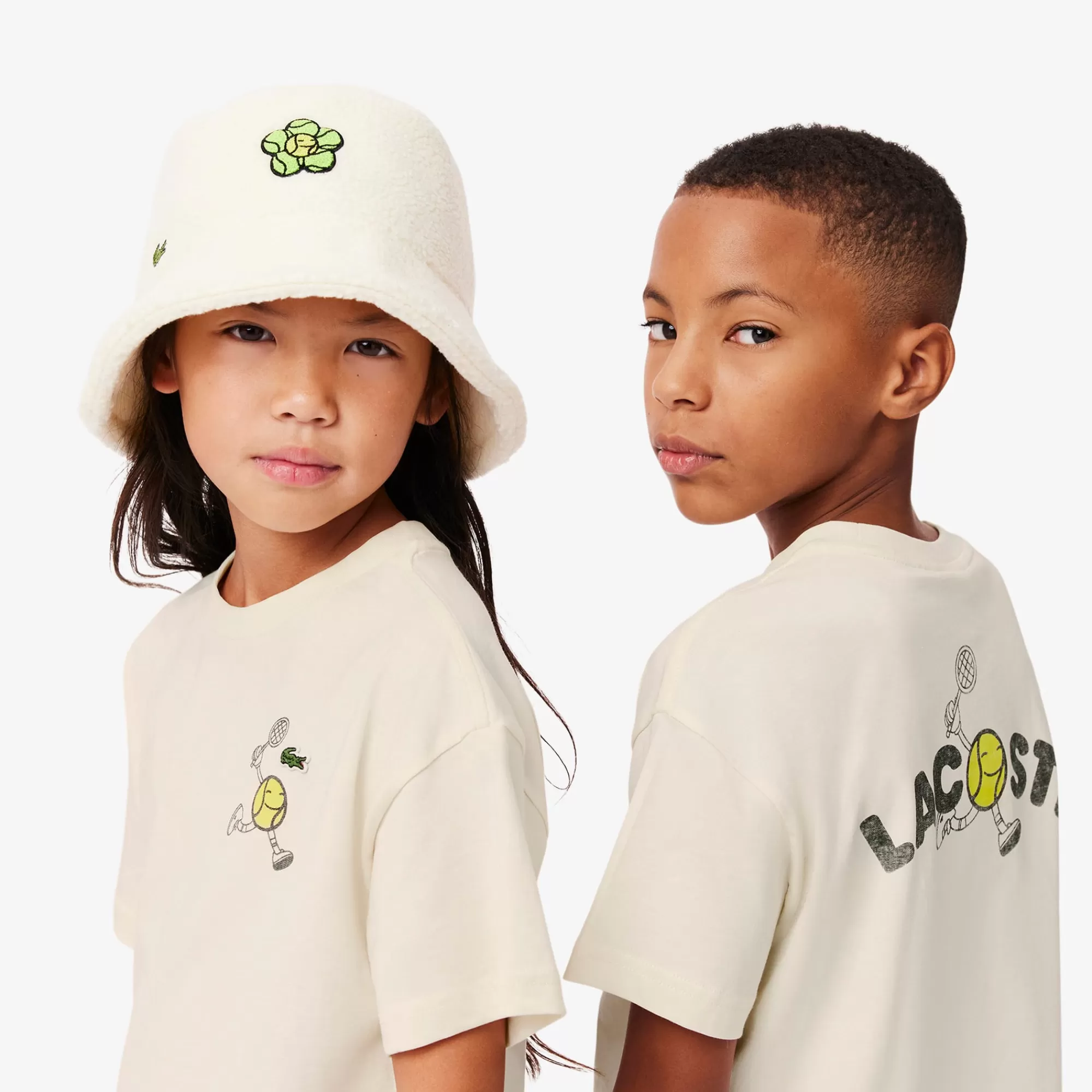 Crianças LACOSTE Moda Menina | Moda Menino^T-shirt de Algodão com Estampado de Bola de Ténis