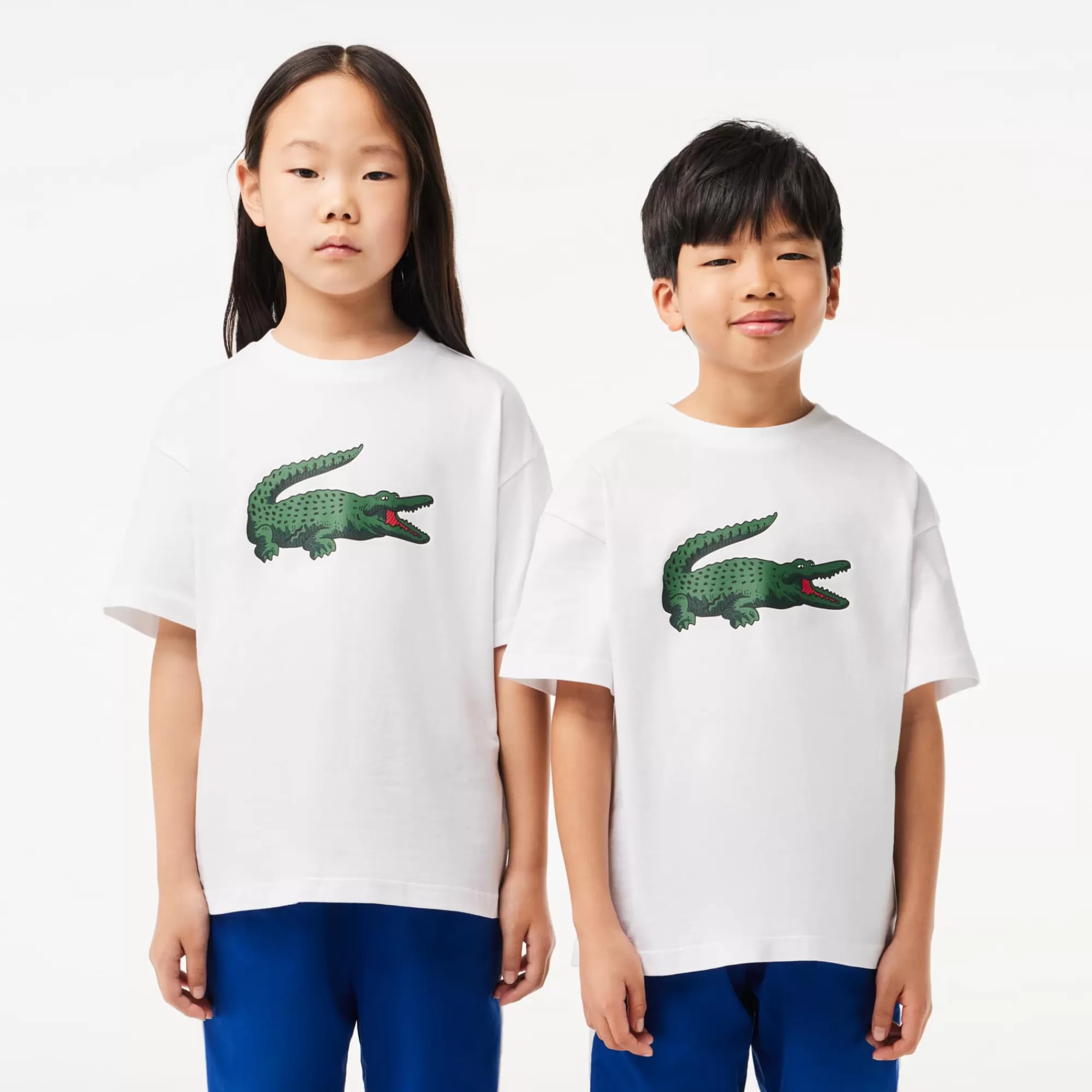 Crianças LACOSTE Moda Menina | Moda Menino^T-shirt de Algodão com Estampado de Crocodilo