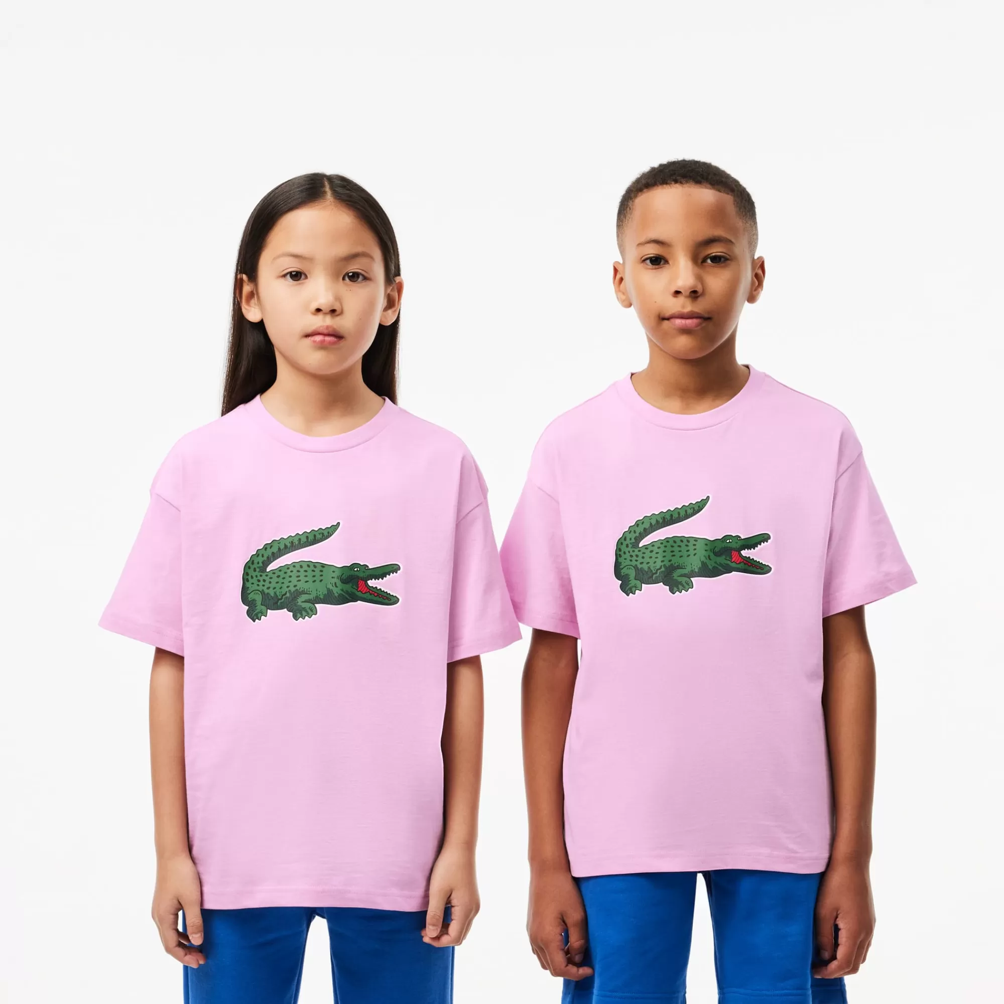 Crianças LACOSTE Moda Menina | Moda Menino^T-shirt de Algodão com Estampado de Crocodilo