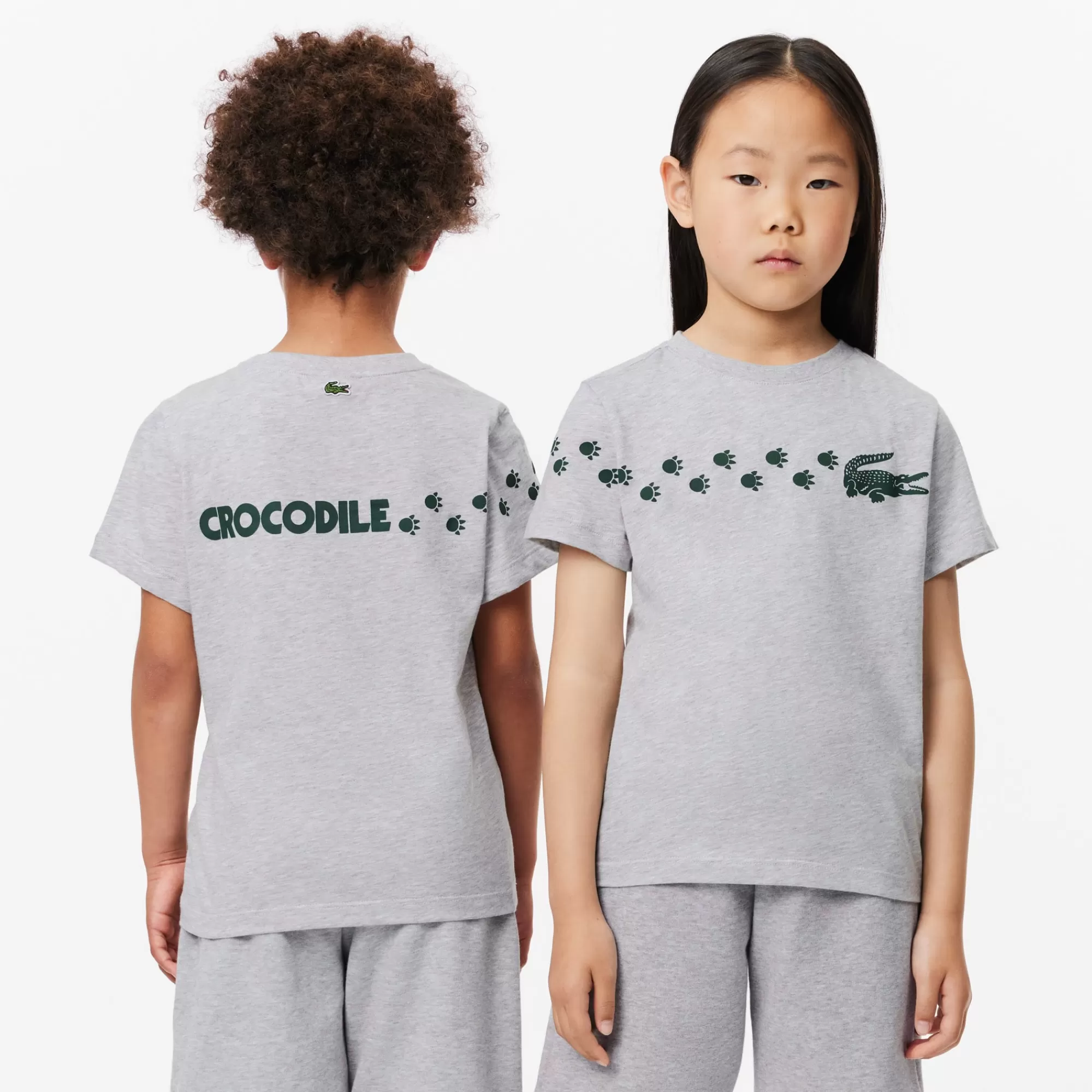 Crianças LACOSTE Moda Menina | Moda Menino^T-shirt de Algodão com Estampado de Crocodilo