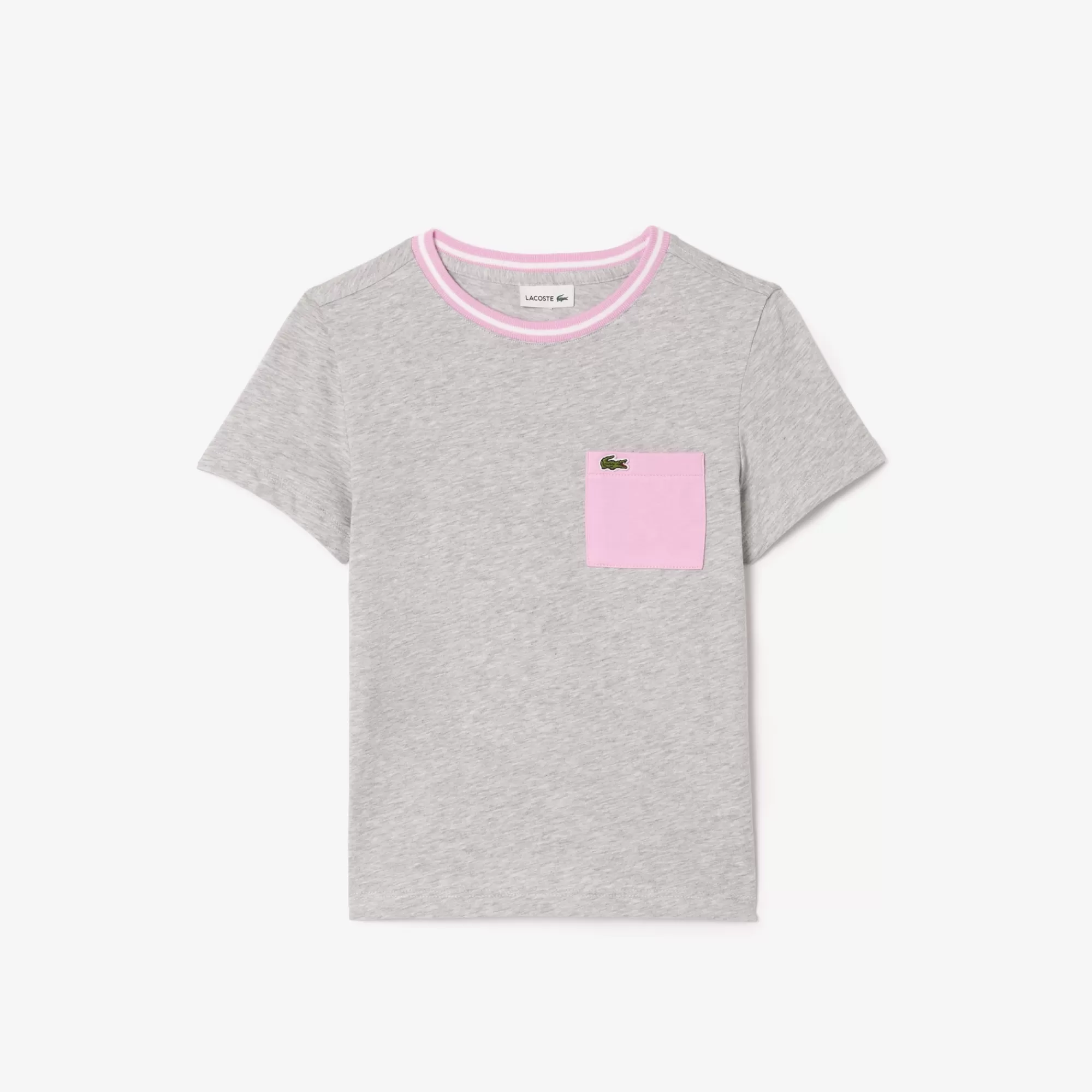 Crianças LACOSTE Moda Menina | Moda Menino^T-shirt de Algodão com Estampado em Contraste