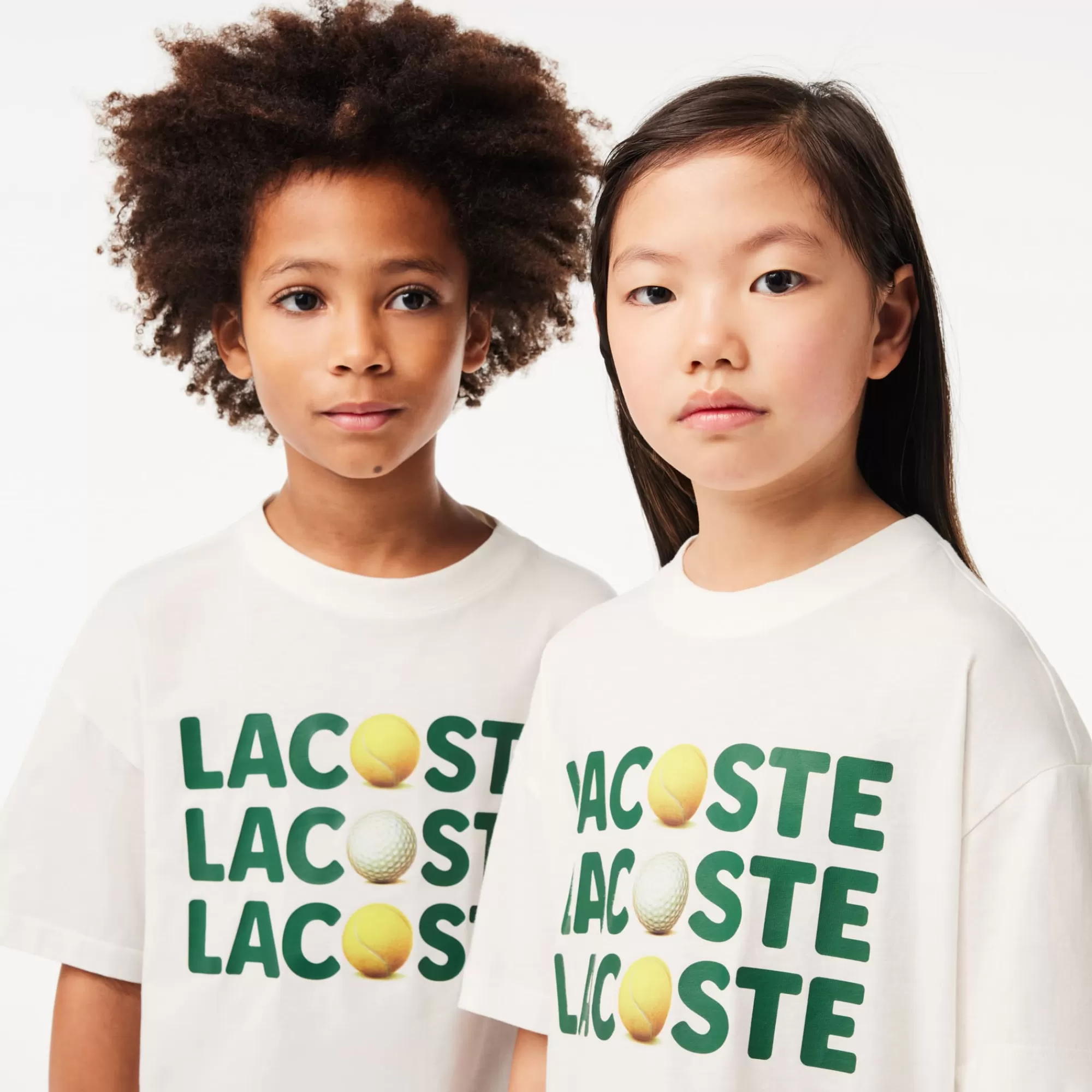 Crianças LACOSTE Moda Menina | Moda Menino^T-shirt de Algodão com Estampado Relaxed Fit