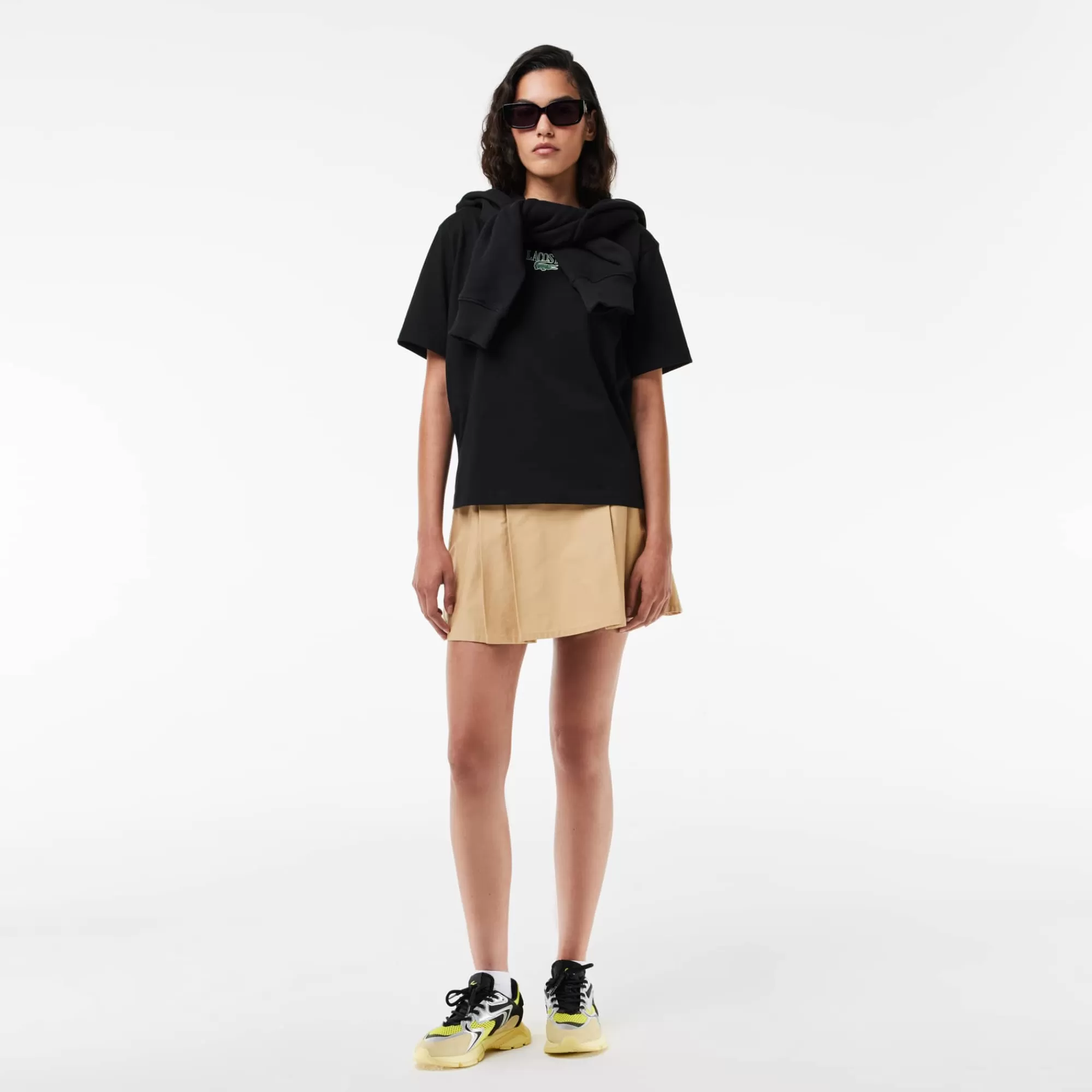 MULHER LACOSTE T-Shirts^T-shirt de Algodão com Estampado Relaxed Fit