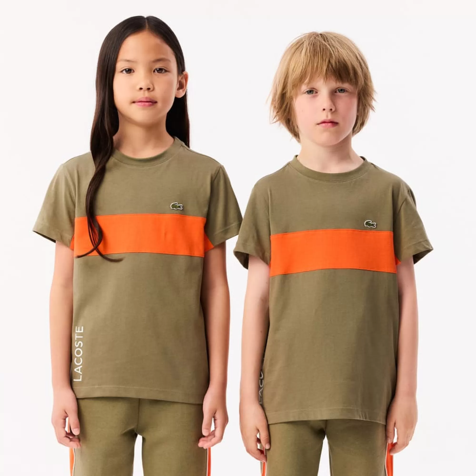 Crianças LACOSTE Moda Menina | Moda Menino^T-shirt de Algodão com Logo em Contraste