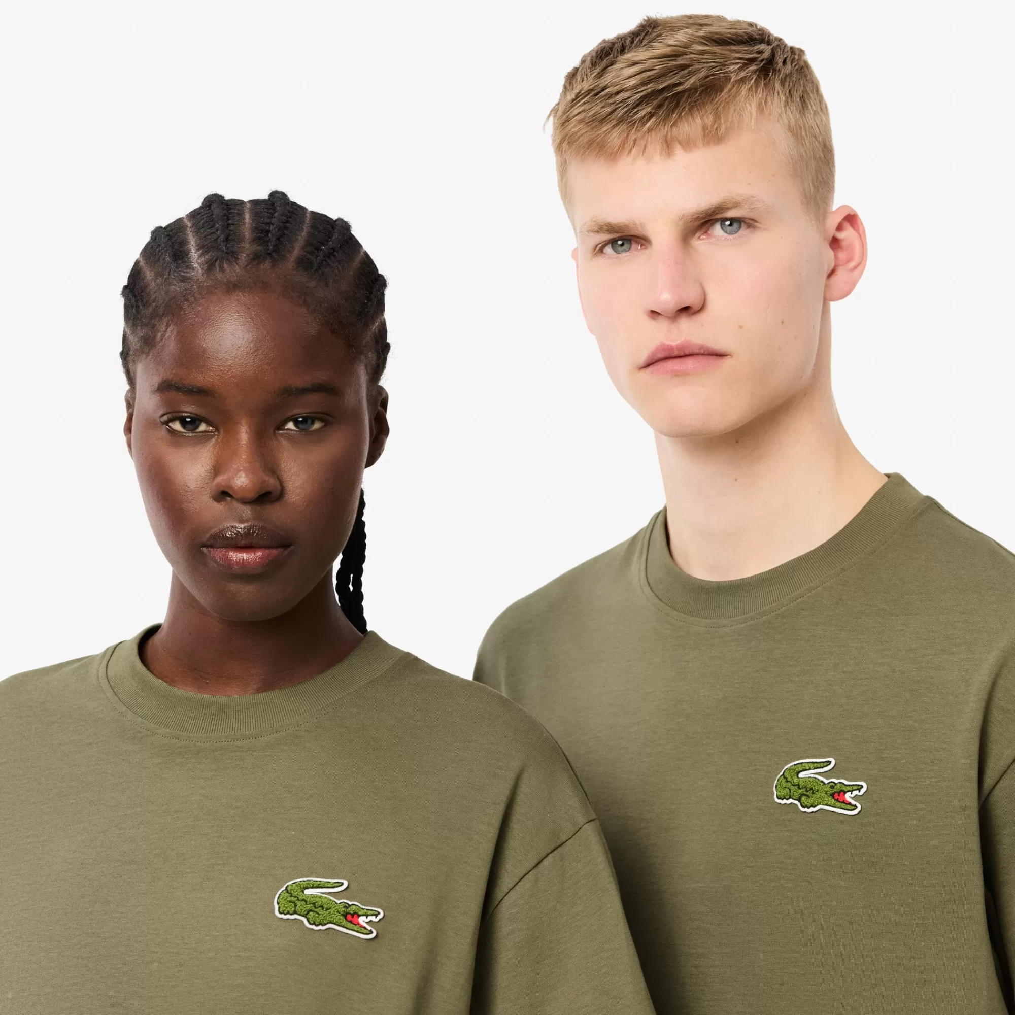 MULHER LACOSTE T-Shirts | T-Shirts^T-shirt de Algodão Grosso com Emblema Loose Fit