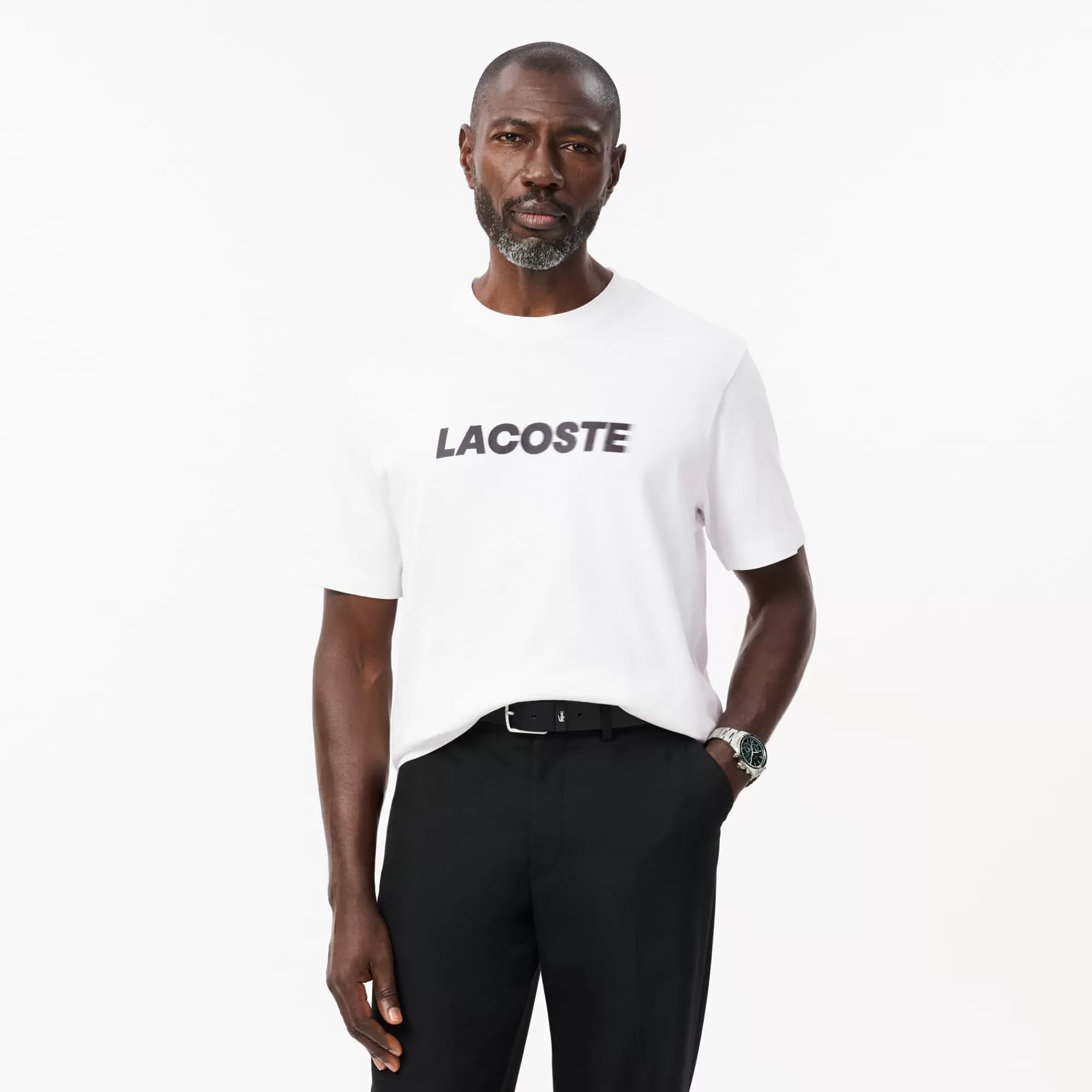 LACOSTE T-Shirts^T-shirt de Algodão Grosso com Logo