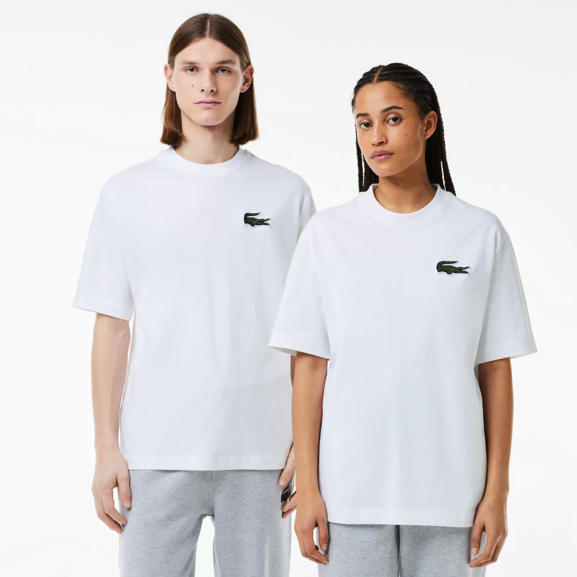 MULHER LACOSTE T-Shirts | T-Shirts^T-shirt de Algodão Grosso Loose Fit