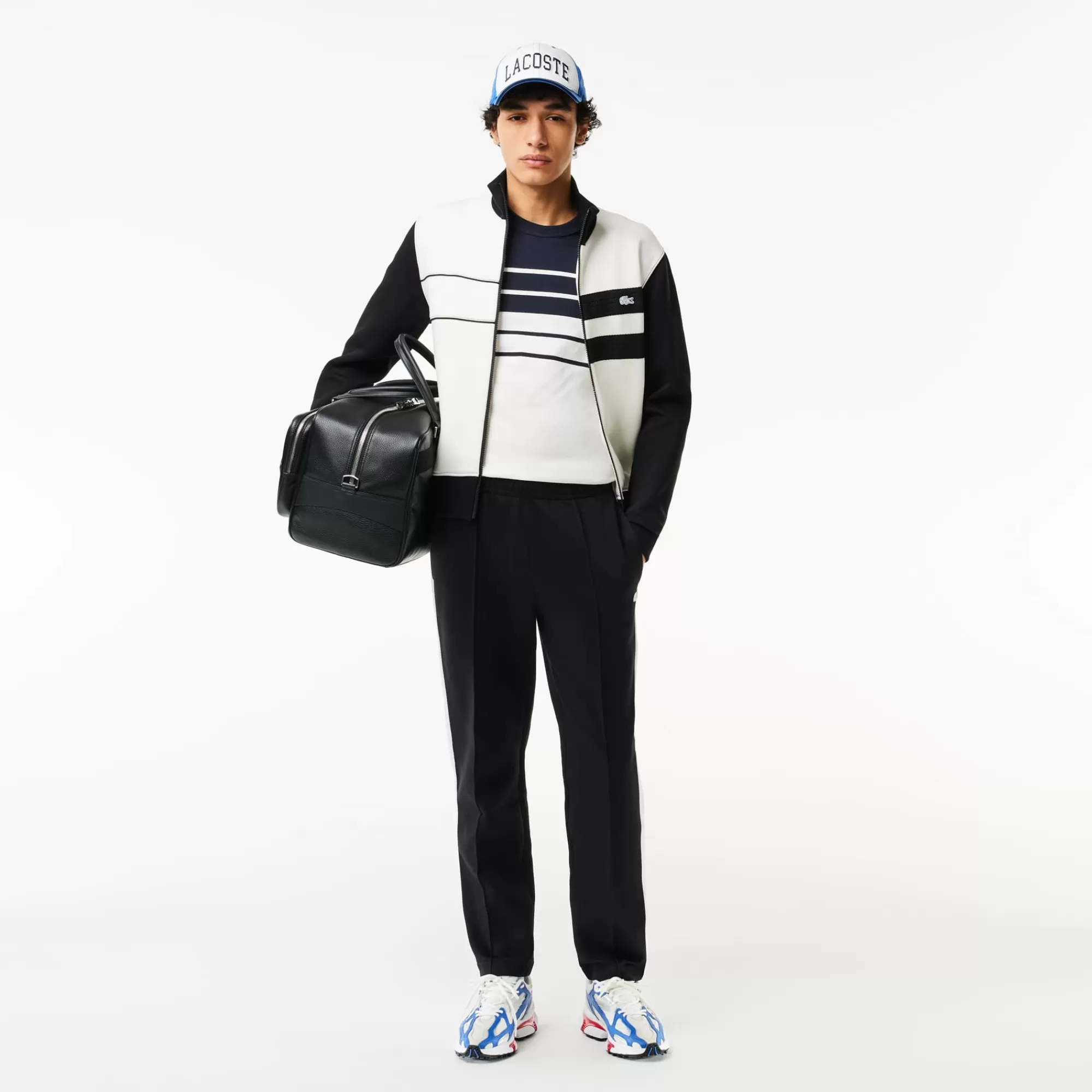 LACOSTE T-Shirts^T-shirt de Algodão Grosso às Listras de Fabrico Francês