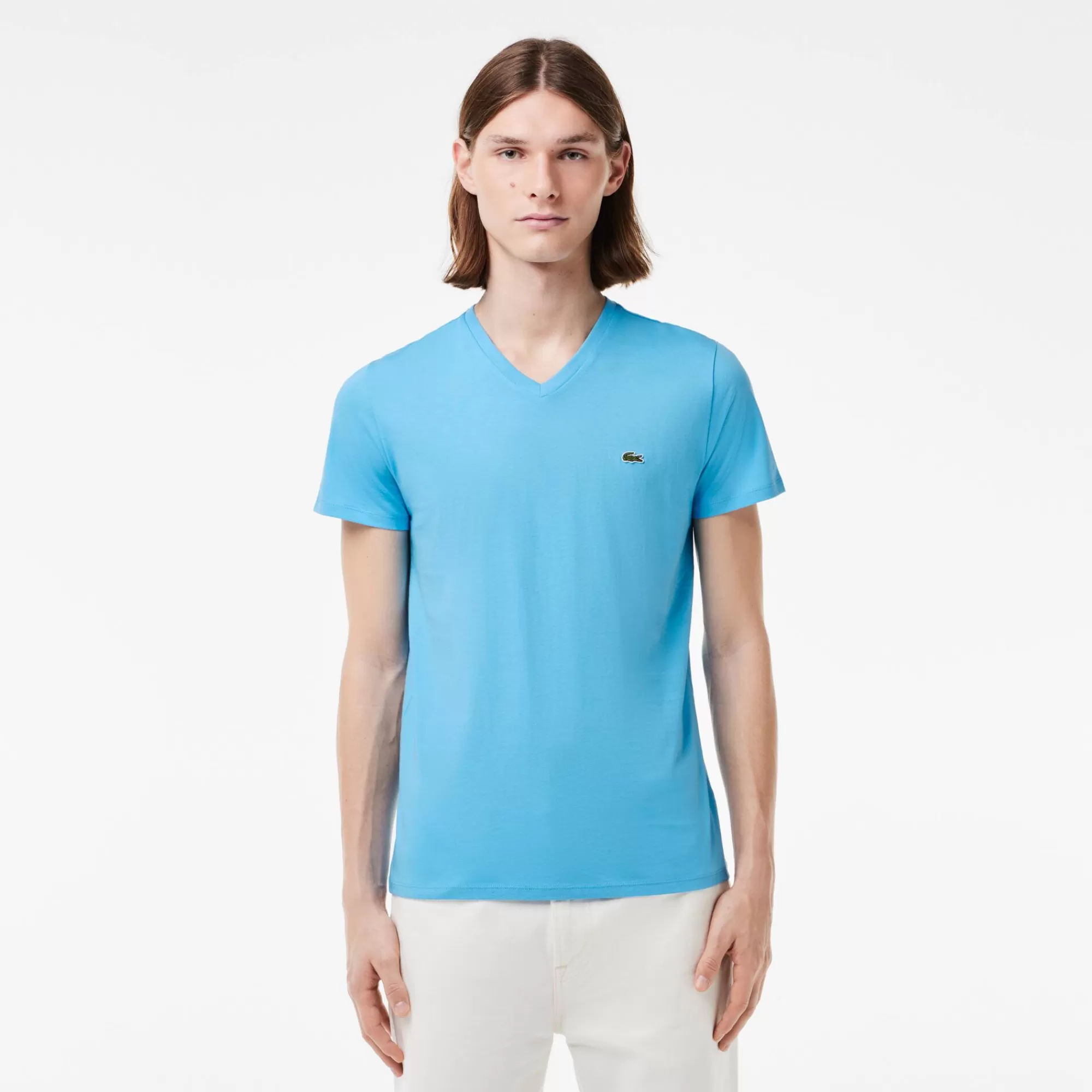 LACOSTE T-Shirts^T-shirt de Algodão Pima com Decote em V Leve