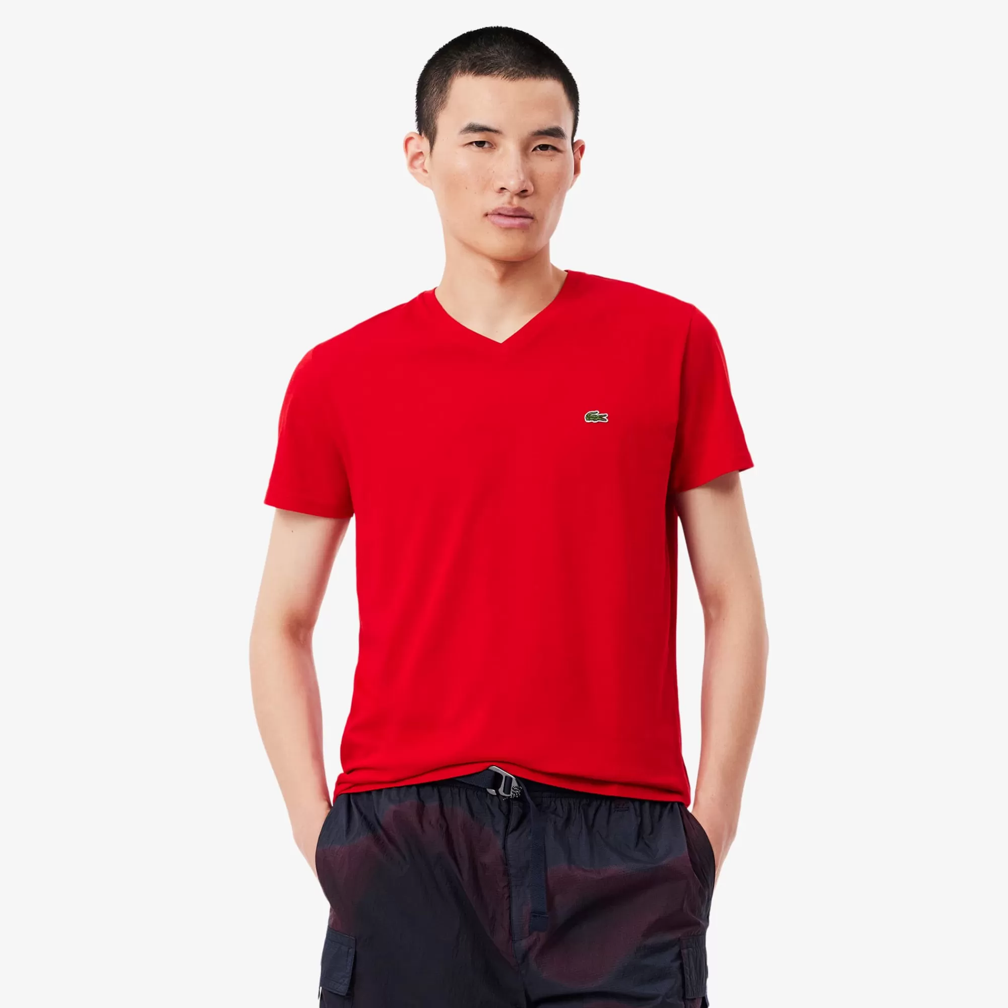 LACOSTE T-Shirts^T-shirt de Algodão Pima com Decote em V Leve