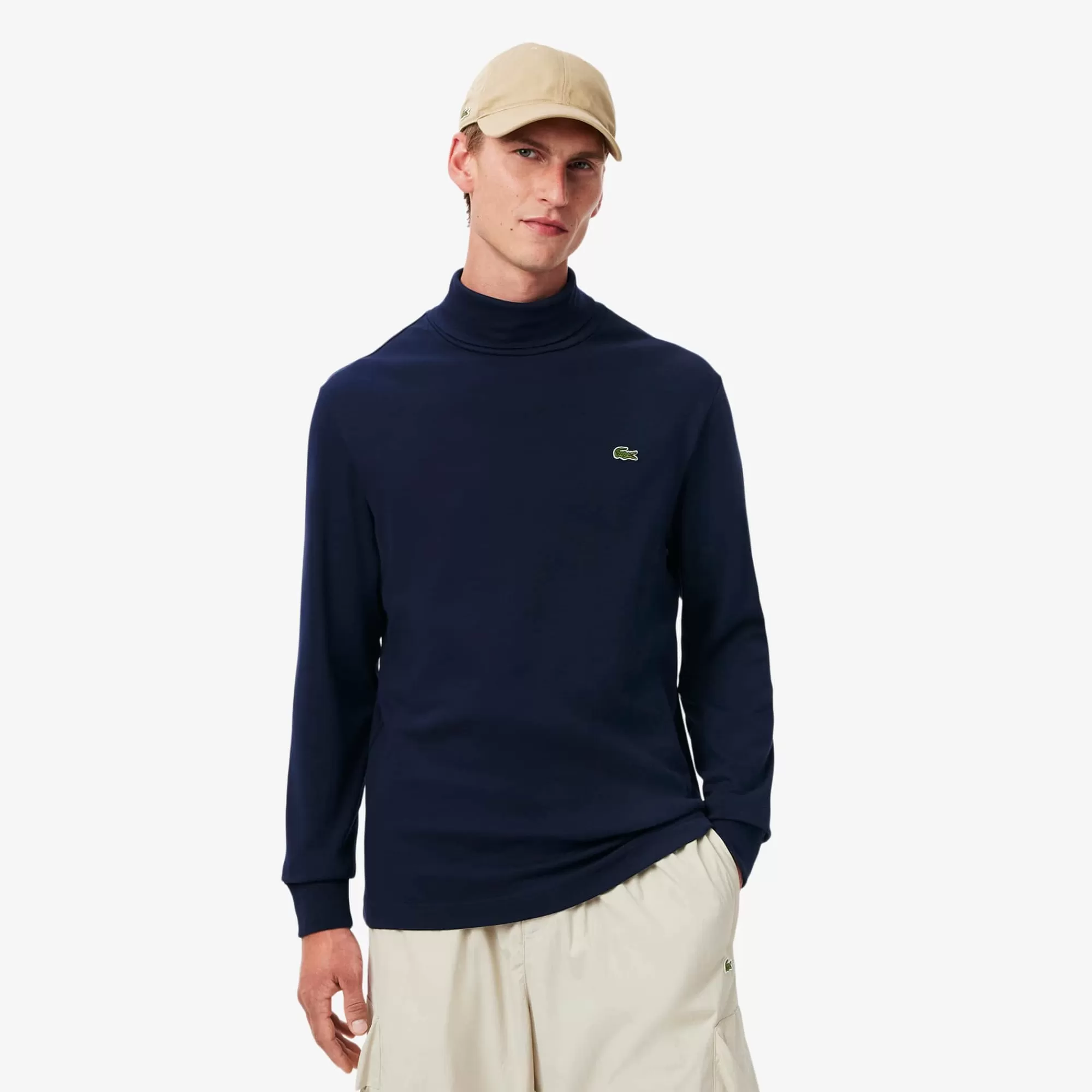 LACOSTE Malhas^T-shirt de Gola Alta e Manga Comprida