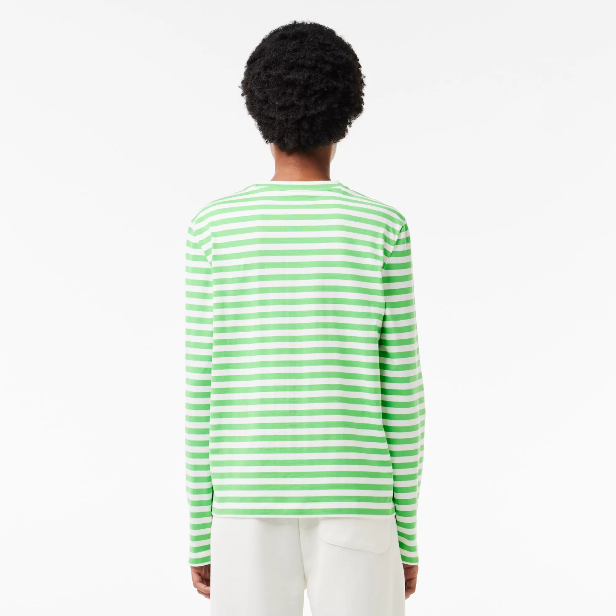 MULHER LACOSTE T-Shirts^T-shirt de Manga Comprida em Algodão às Listras